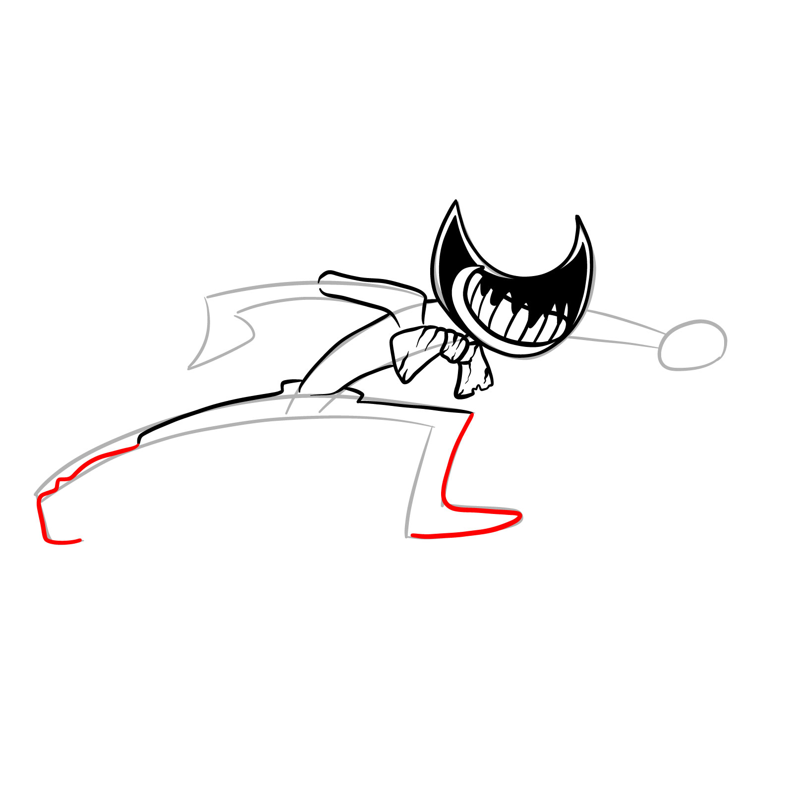 How to draw Ink Bendy Nightmare Run (FNF) - step 14