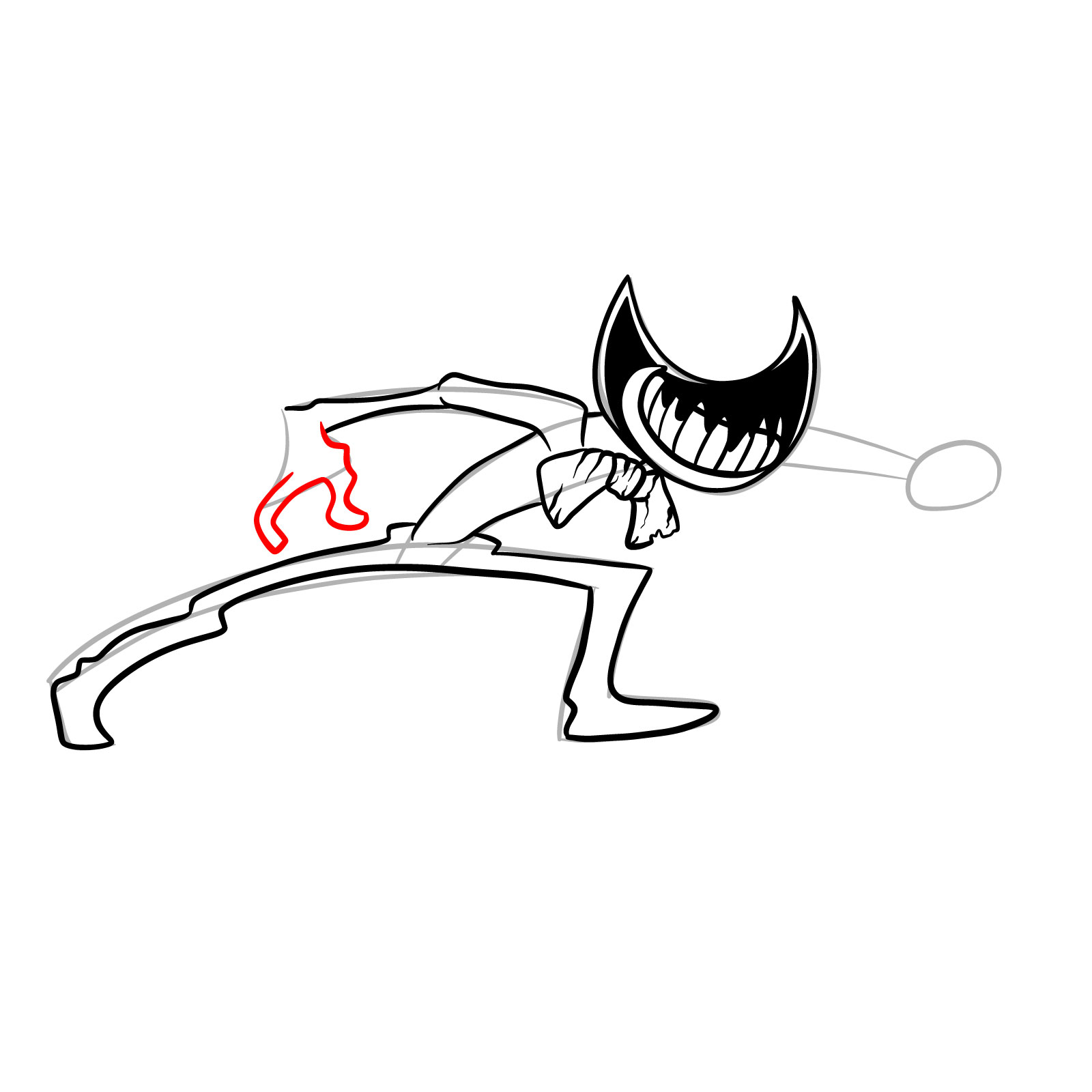 How to draw Ink Bendy Nightmare Run (FNF) - step 17