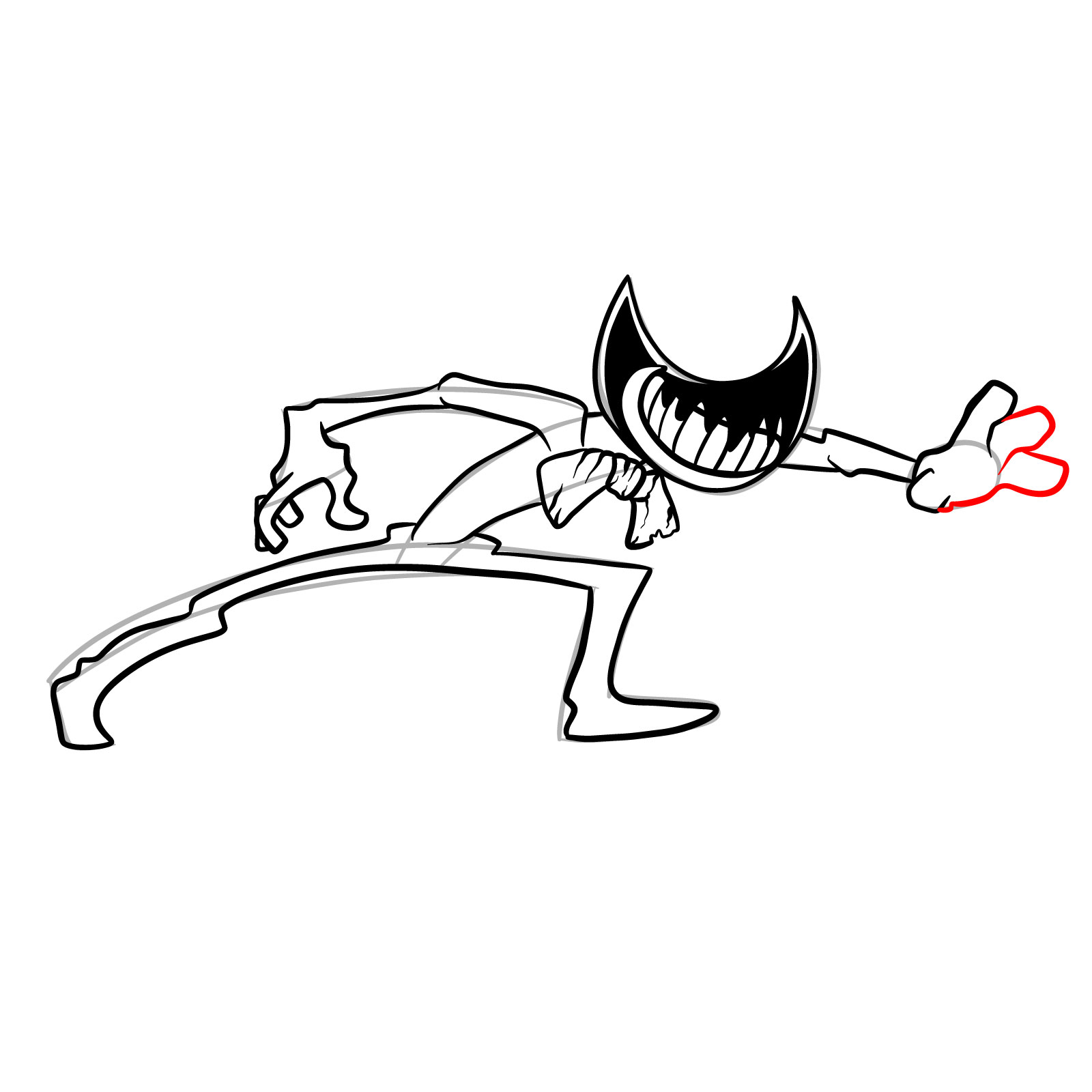 How to draw Ink Bendy Nightmare Run (FNF) - step 21