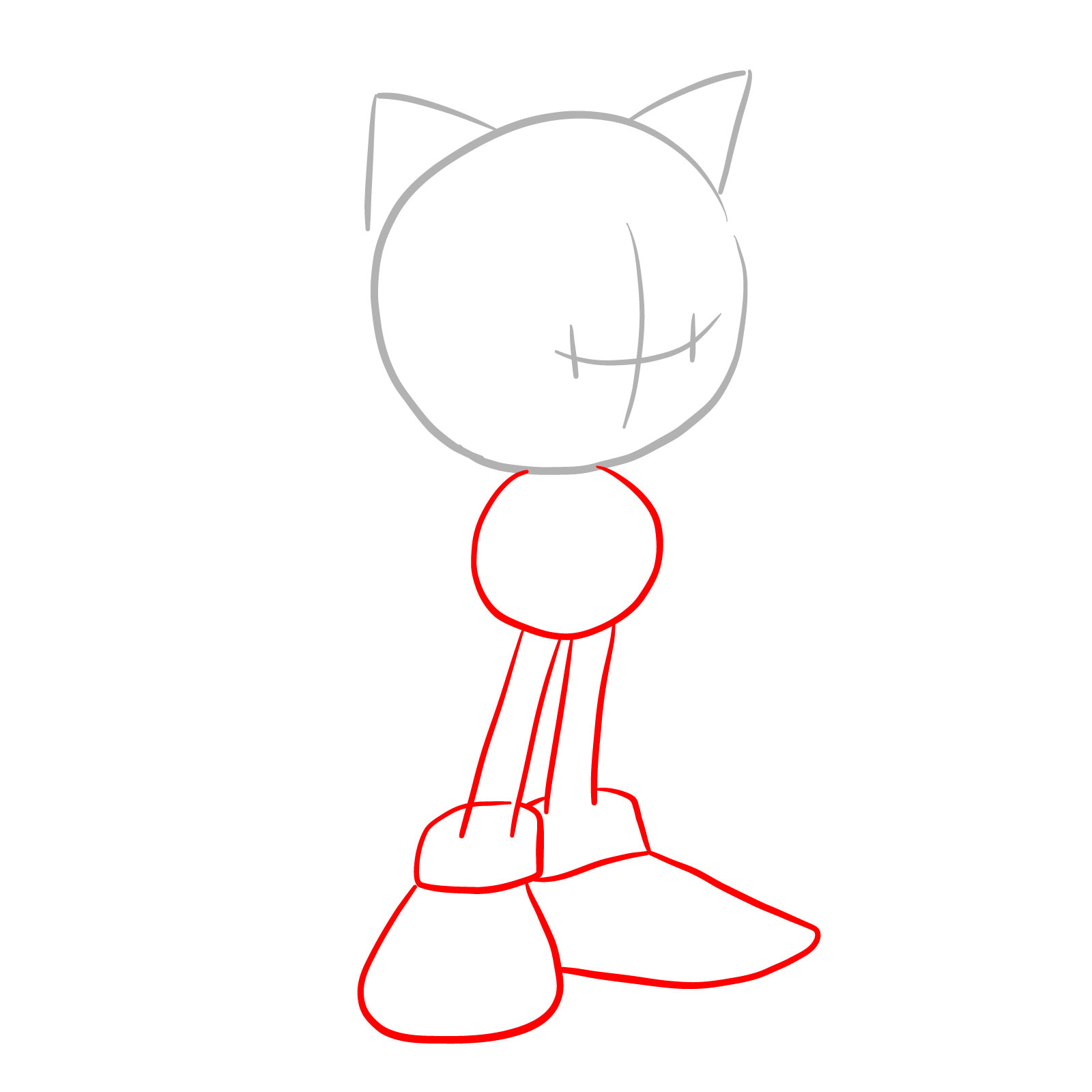 How to draw EXE (Faker Sonic) - step 02