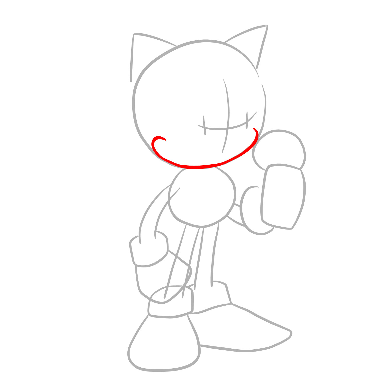 How to draw EXE (Faker Sonic) - step 04