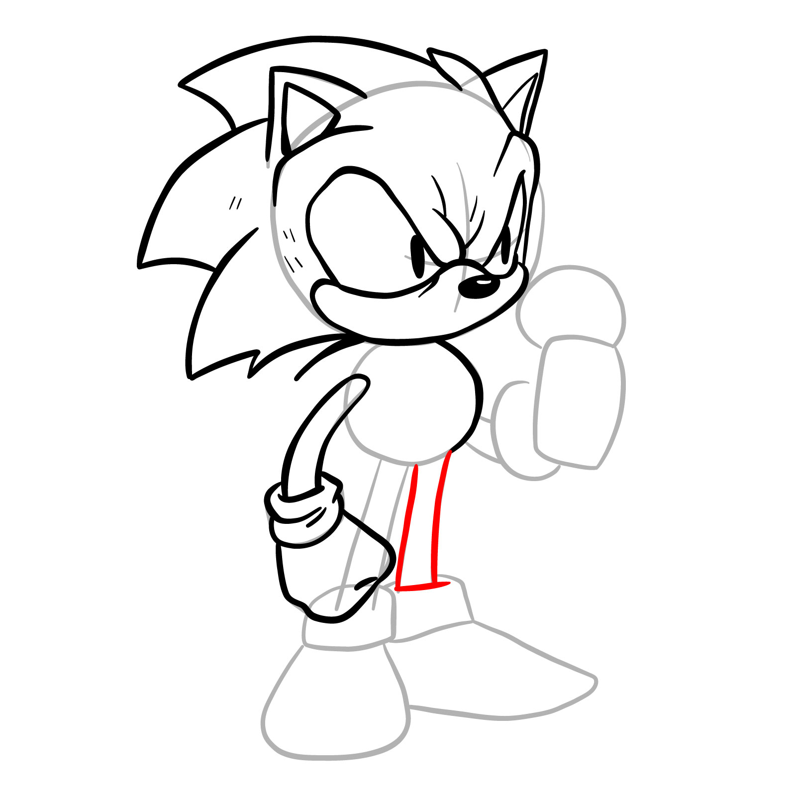 How to draw EXE (Faker Sonic) - step 18