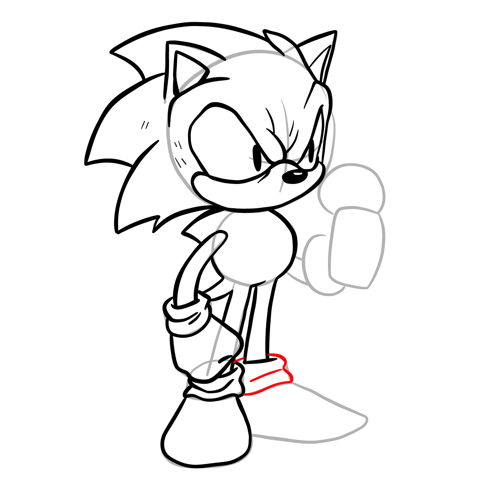 How to draw EXE (Faker Sonic) - step 23