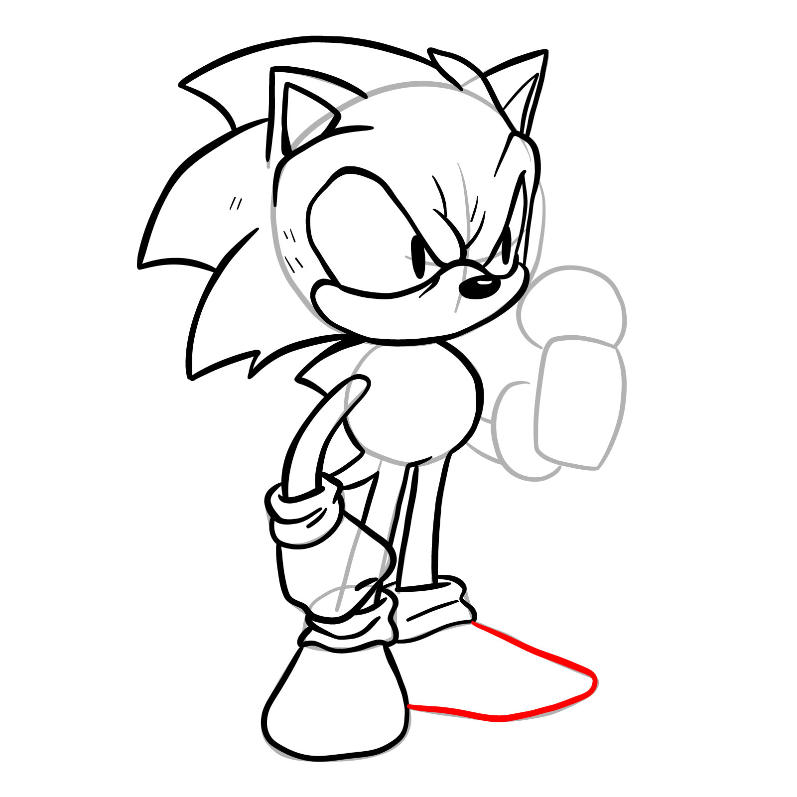 How to draw EXE (Faker Sonic) - step 24