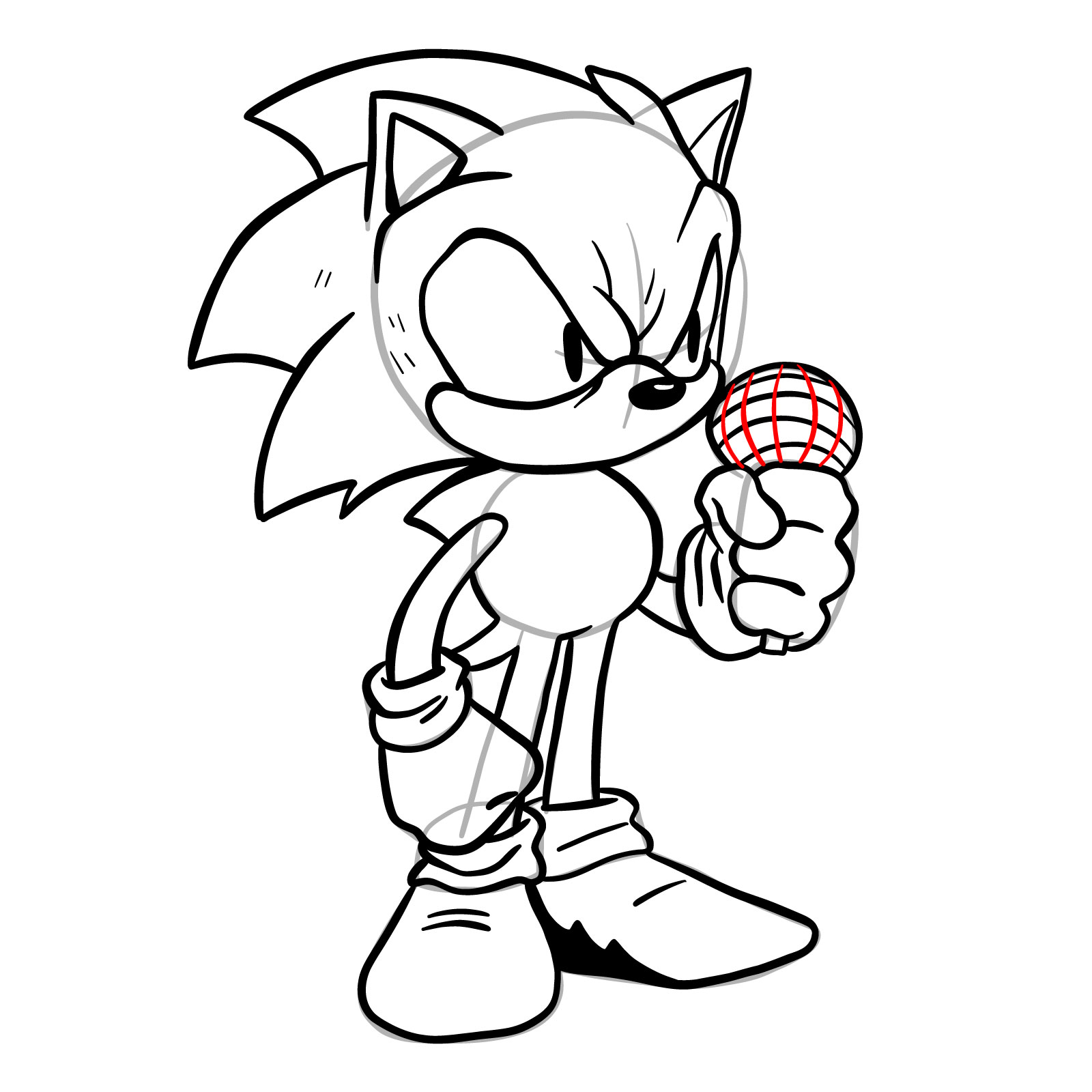 How to draw EXE (Faker Sonic) - step 32