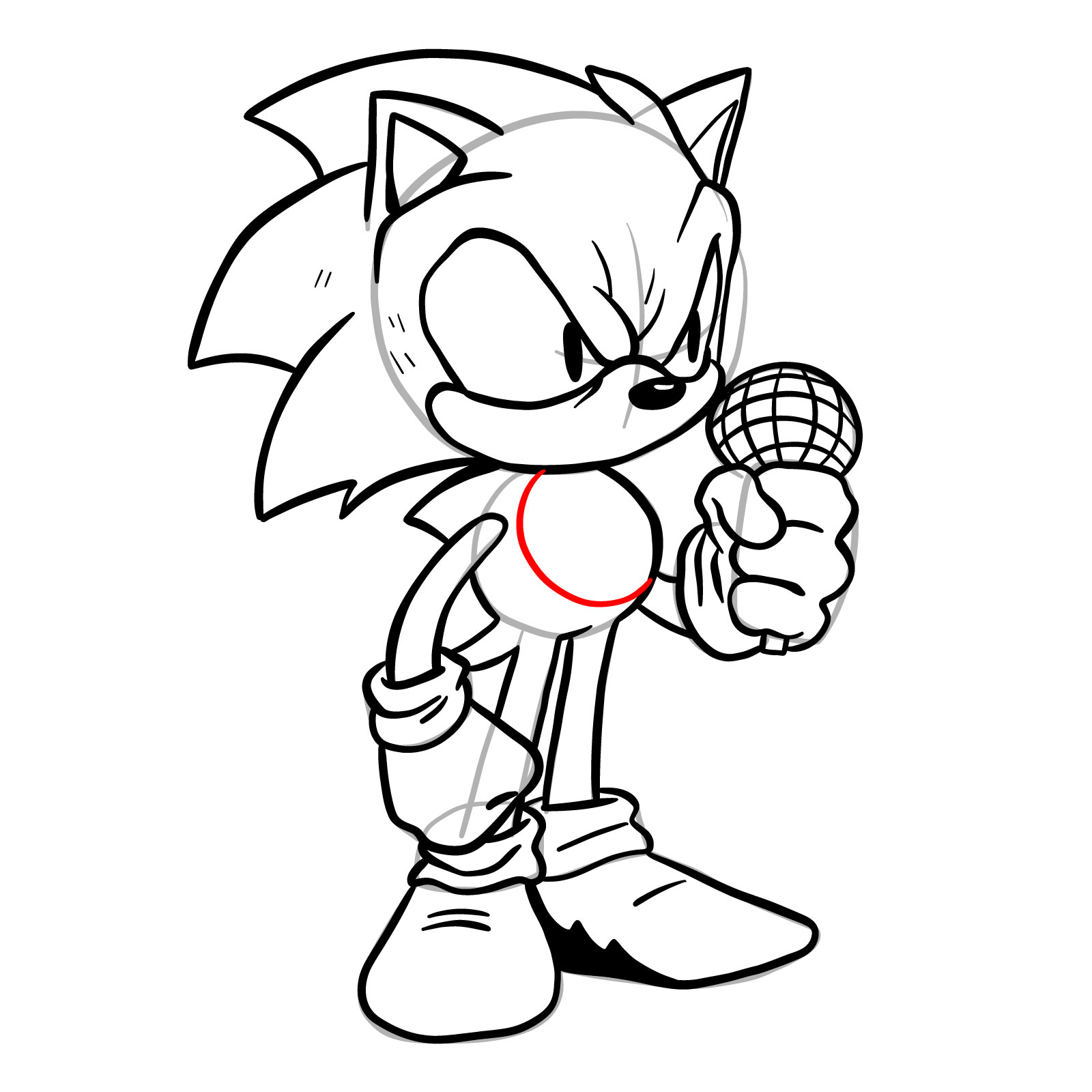 How to draw EXE (Faker Sonic) - step 33