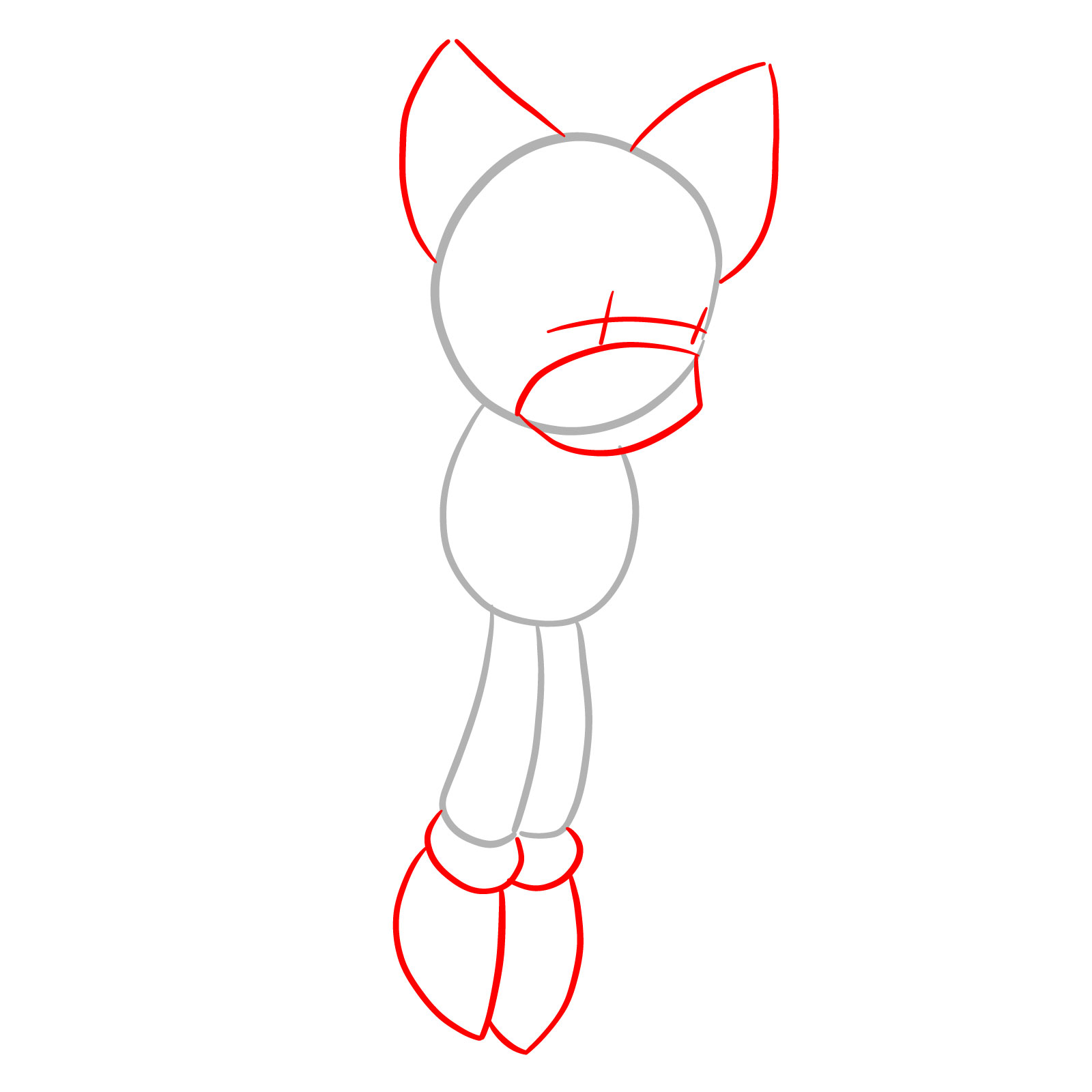 How to draw Tails Doll (FNF) - step 02