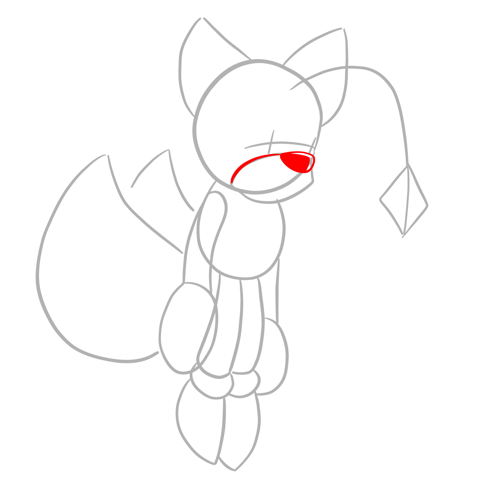 How to draw Tails Doll (FNF) - step 04