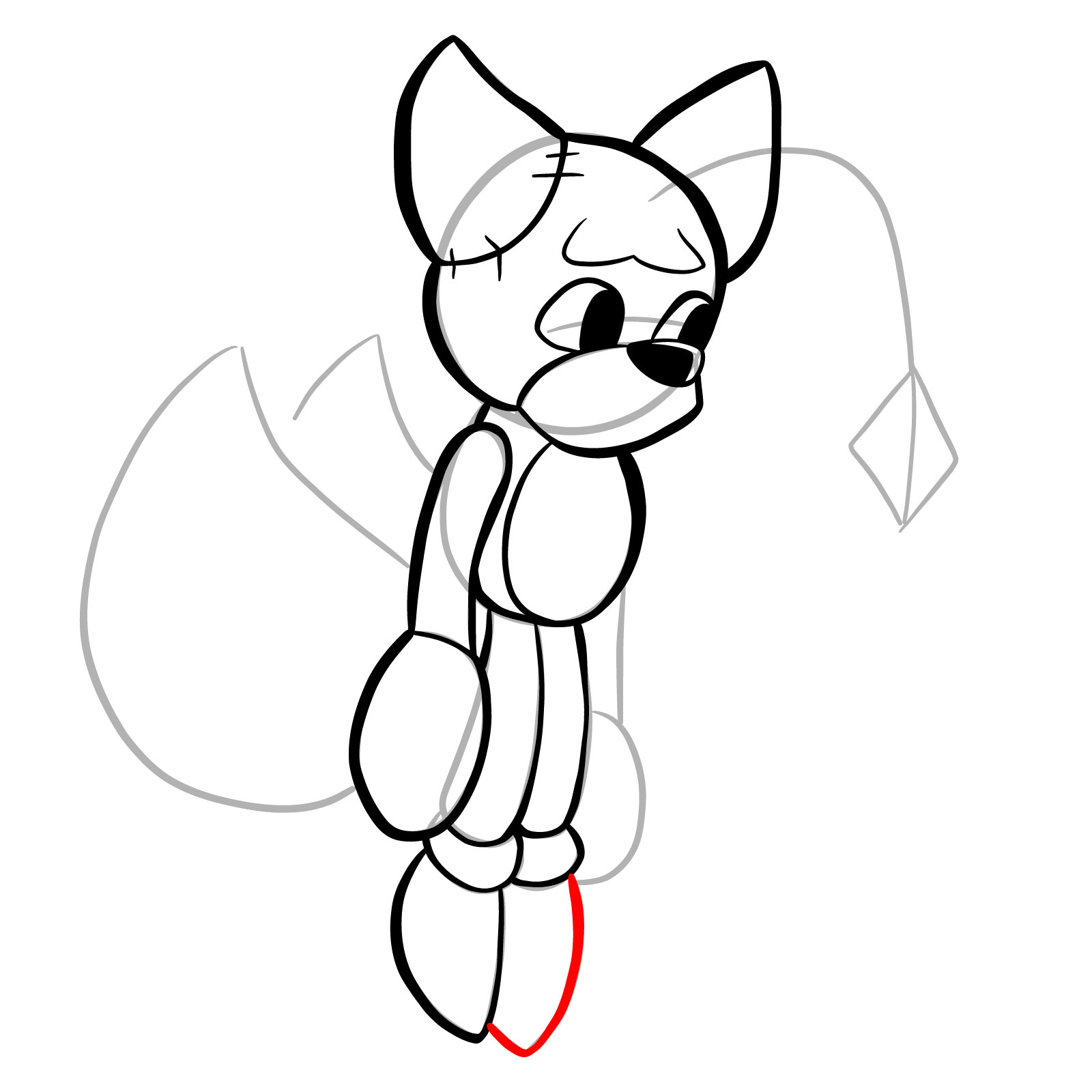 How to draw Tails Doll (FNF) - step 20