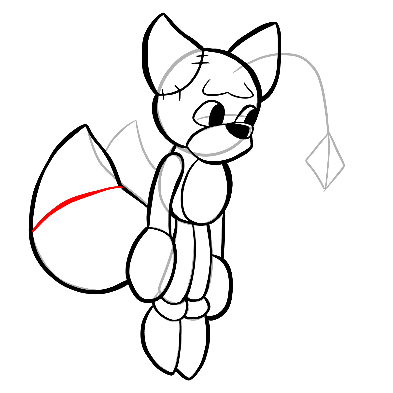 How to draw Tails Doll (FNF) - step 23