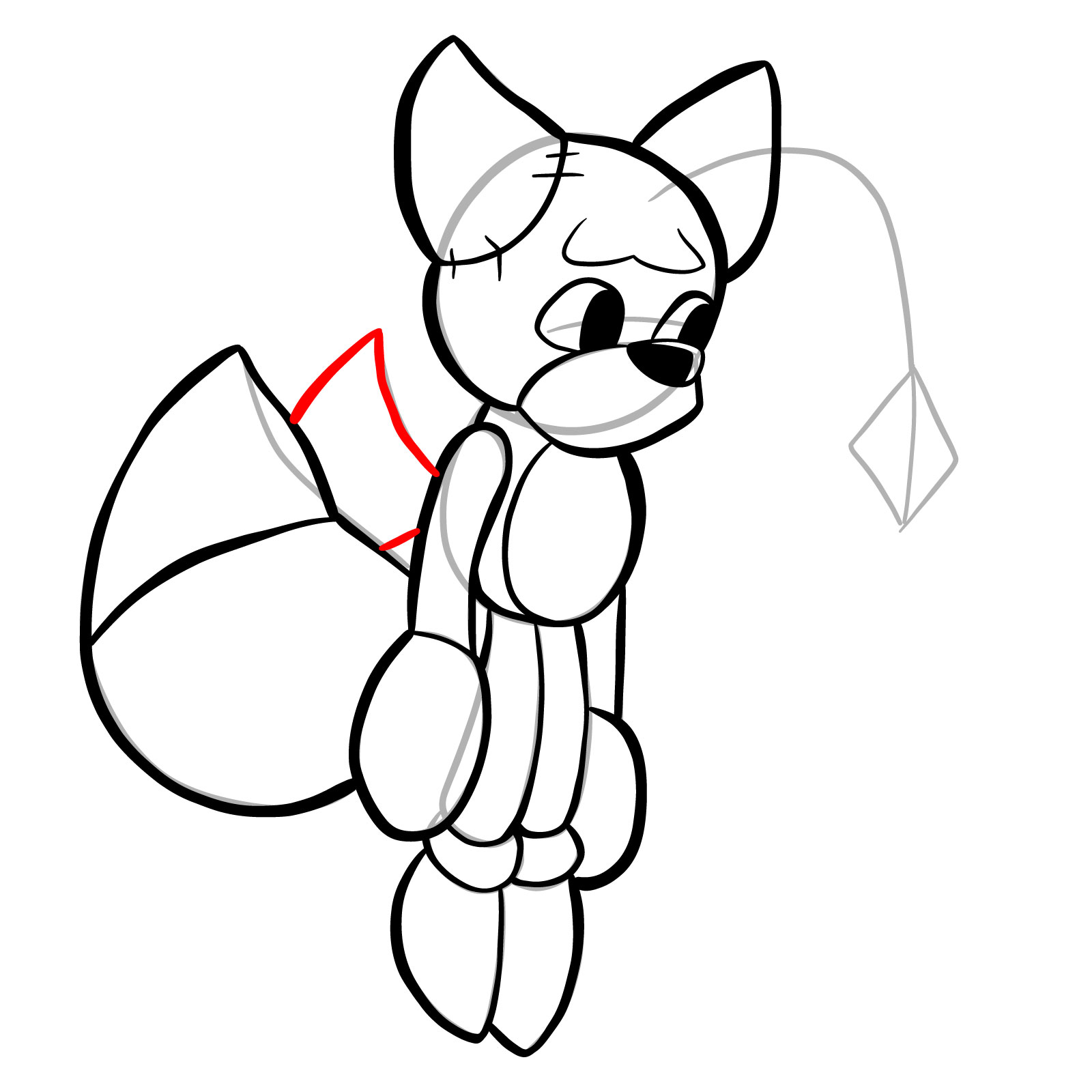 How to draw Tails Doll (FNF) - step 24
