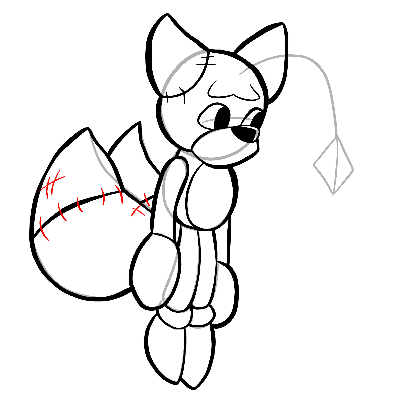 How to draw Tails Doll (FNF) - step 25