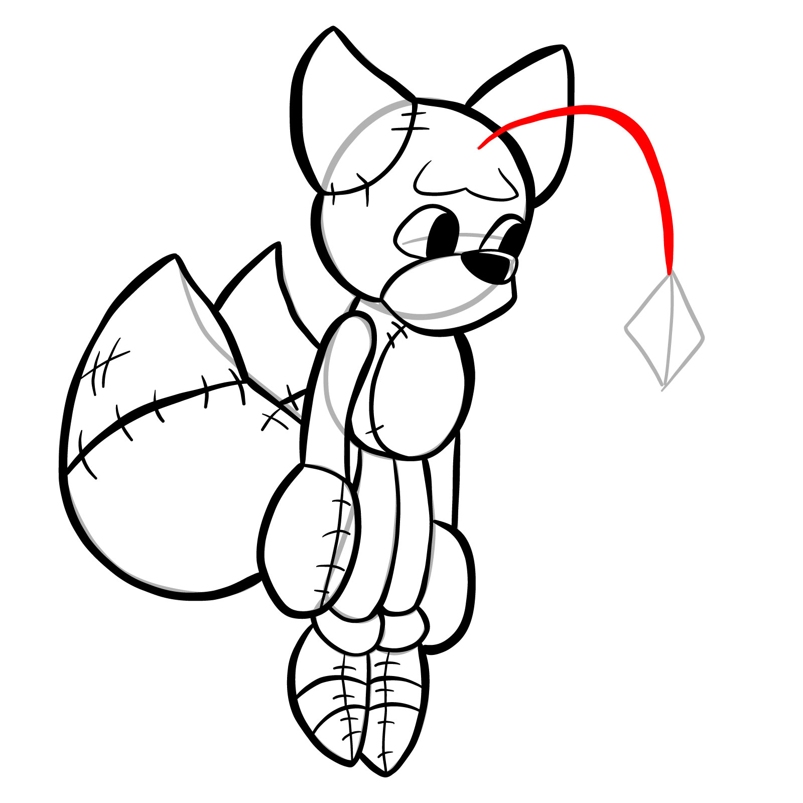 How to draw Tails Doll (FNF) - step 28