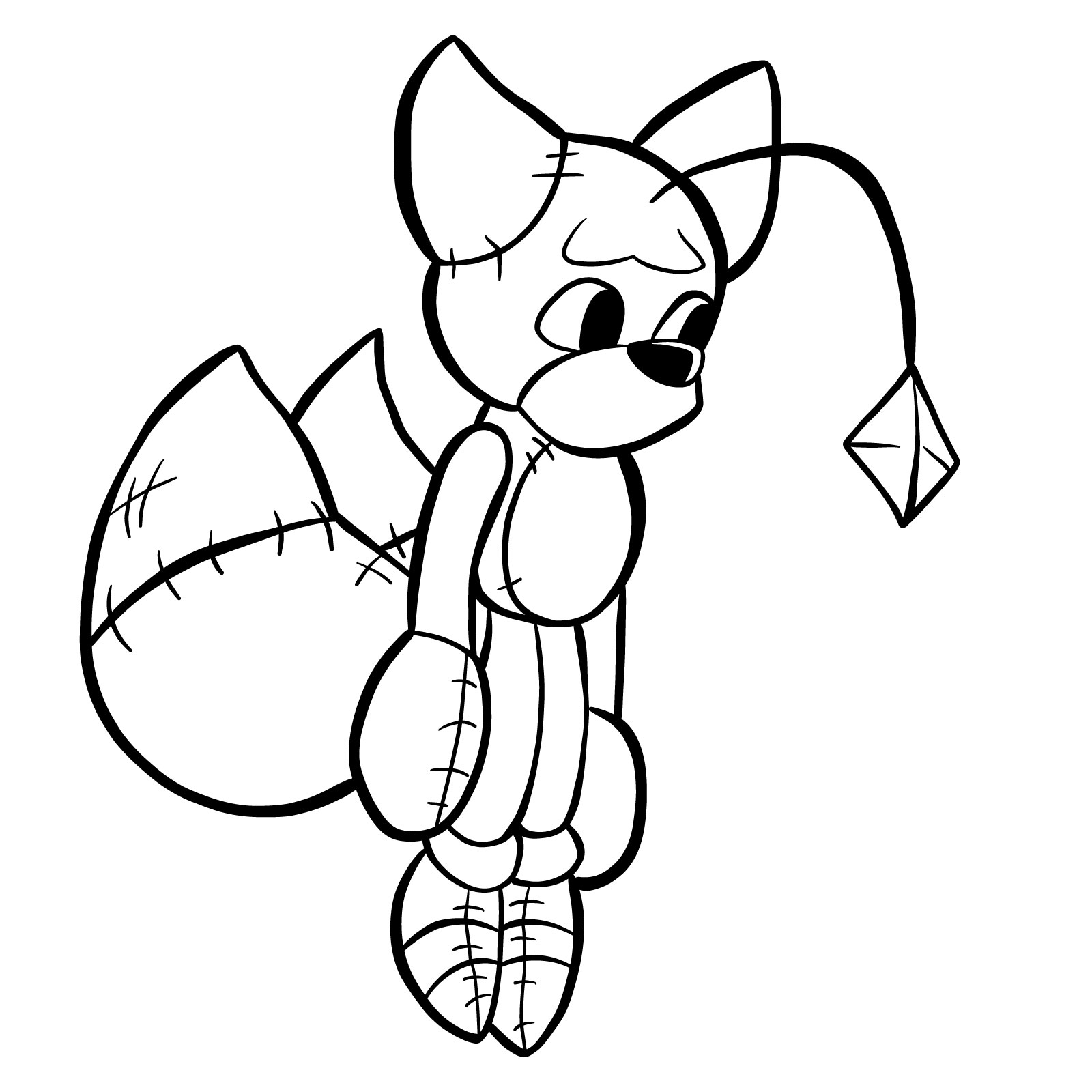 How to draw Tails Doll (FNF) - final step