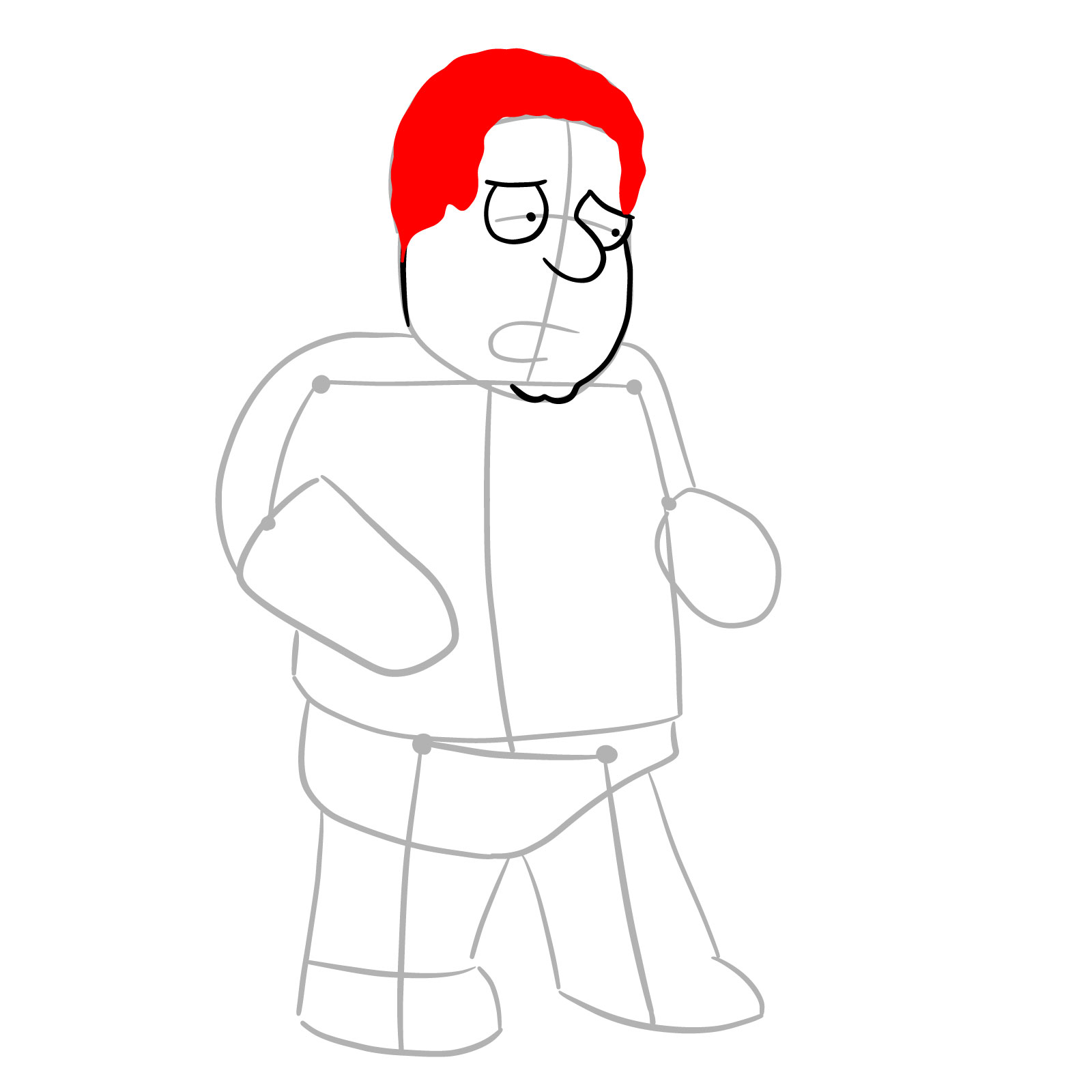 How to draw Cleveland Brown (FNF x Pibby) - step 08