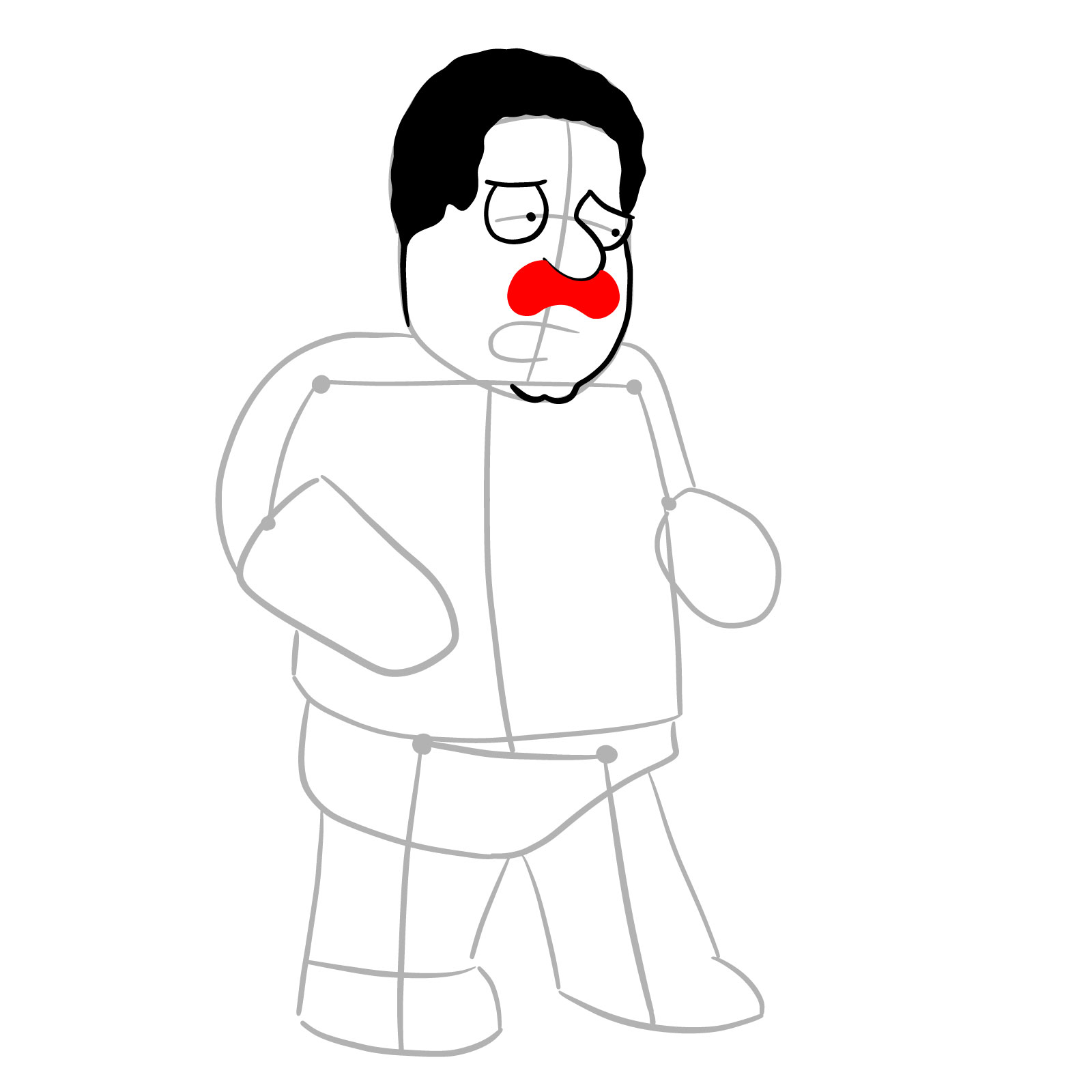 How to draw Cleveland Brown (FNF x Pibby) - step 09