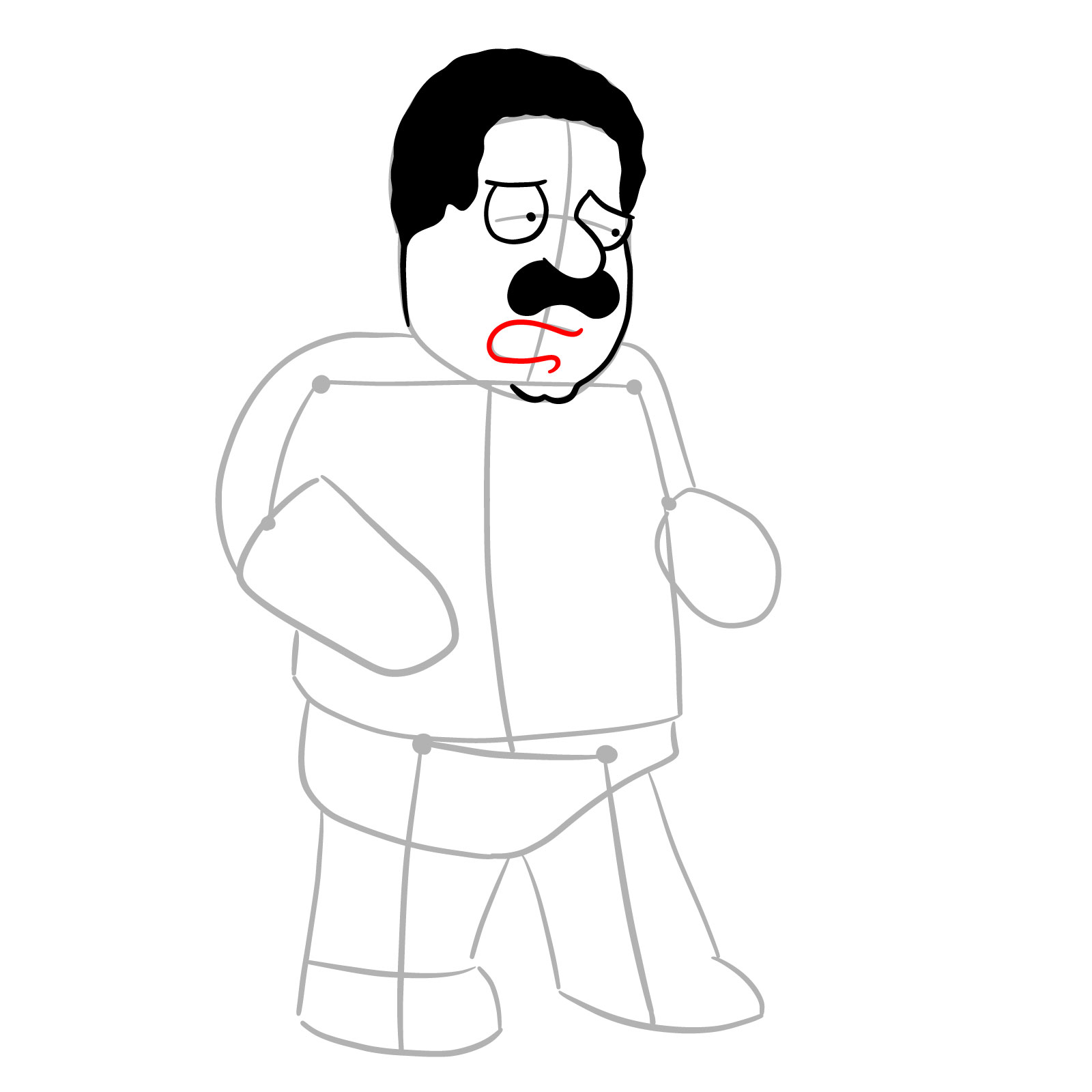 How to draw Cleveland Brown (FNF x Pibby) - step 10