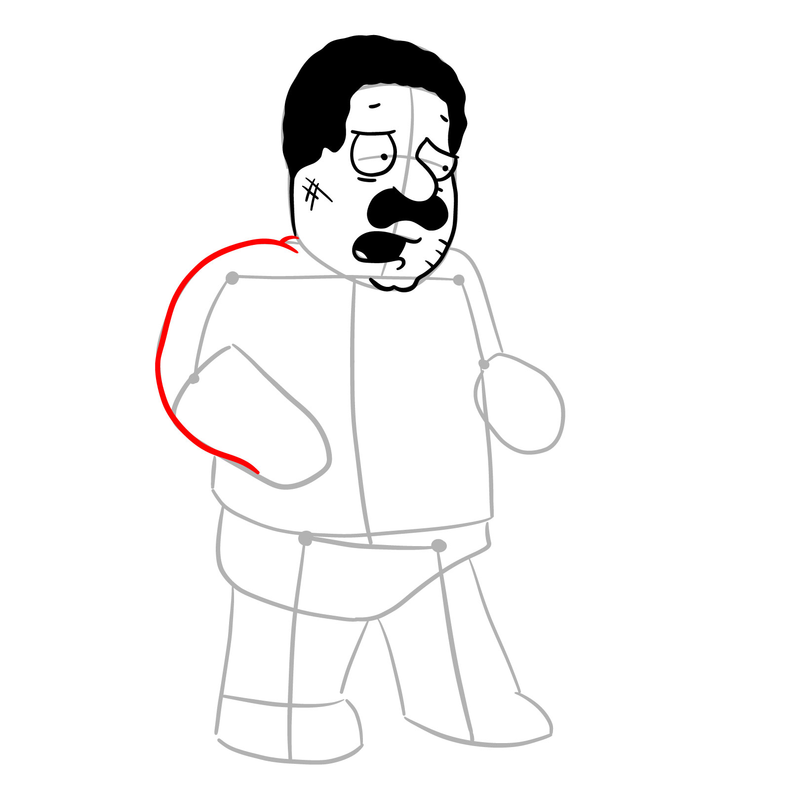 How to draw Cleveland Brown (FNF x Pibby) - step 13