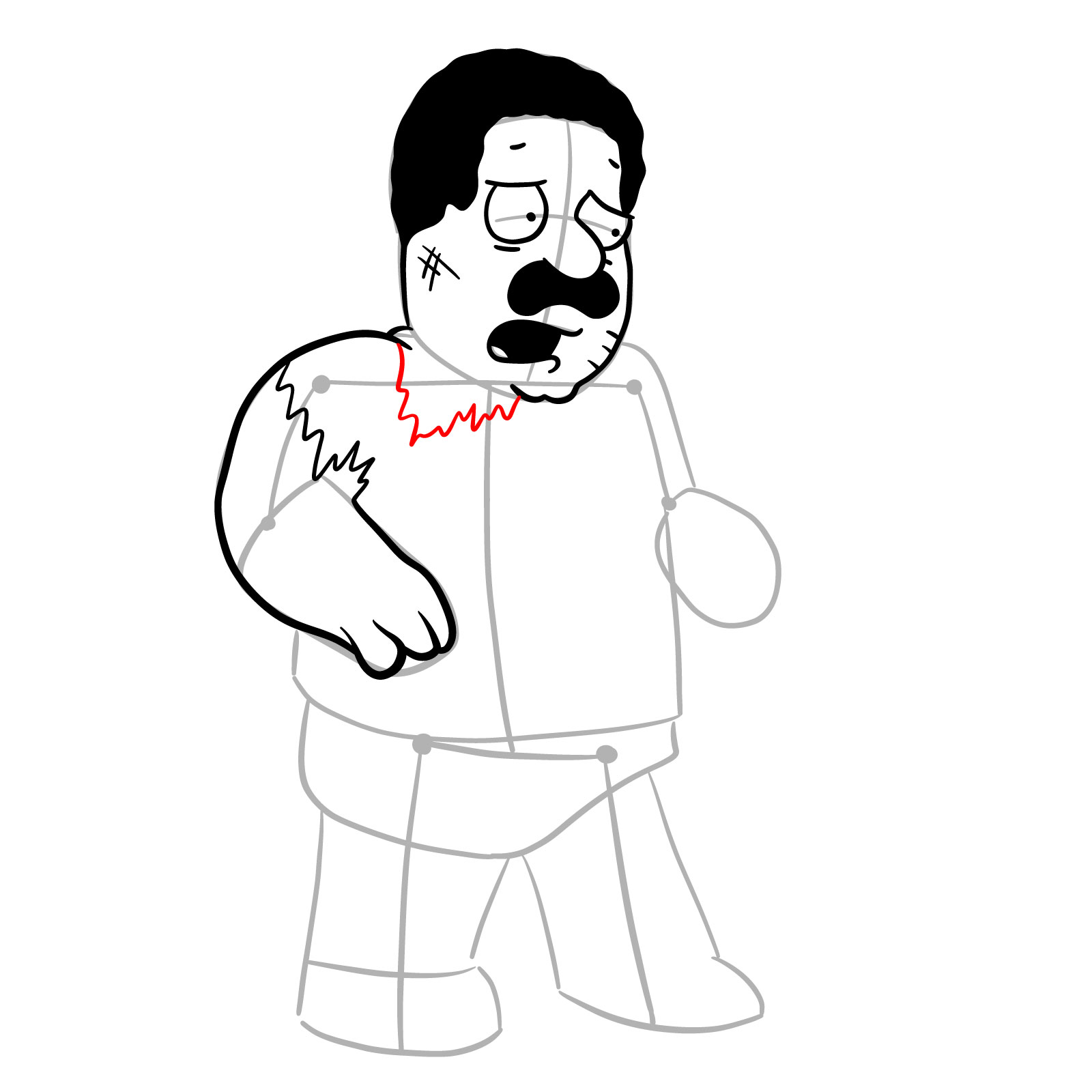 How to draw Cleveland Brown (FNF x Pibby) - step 15