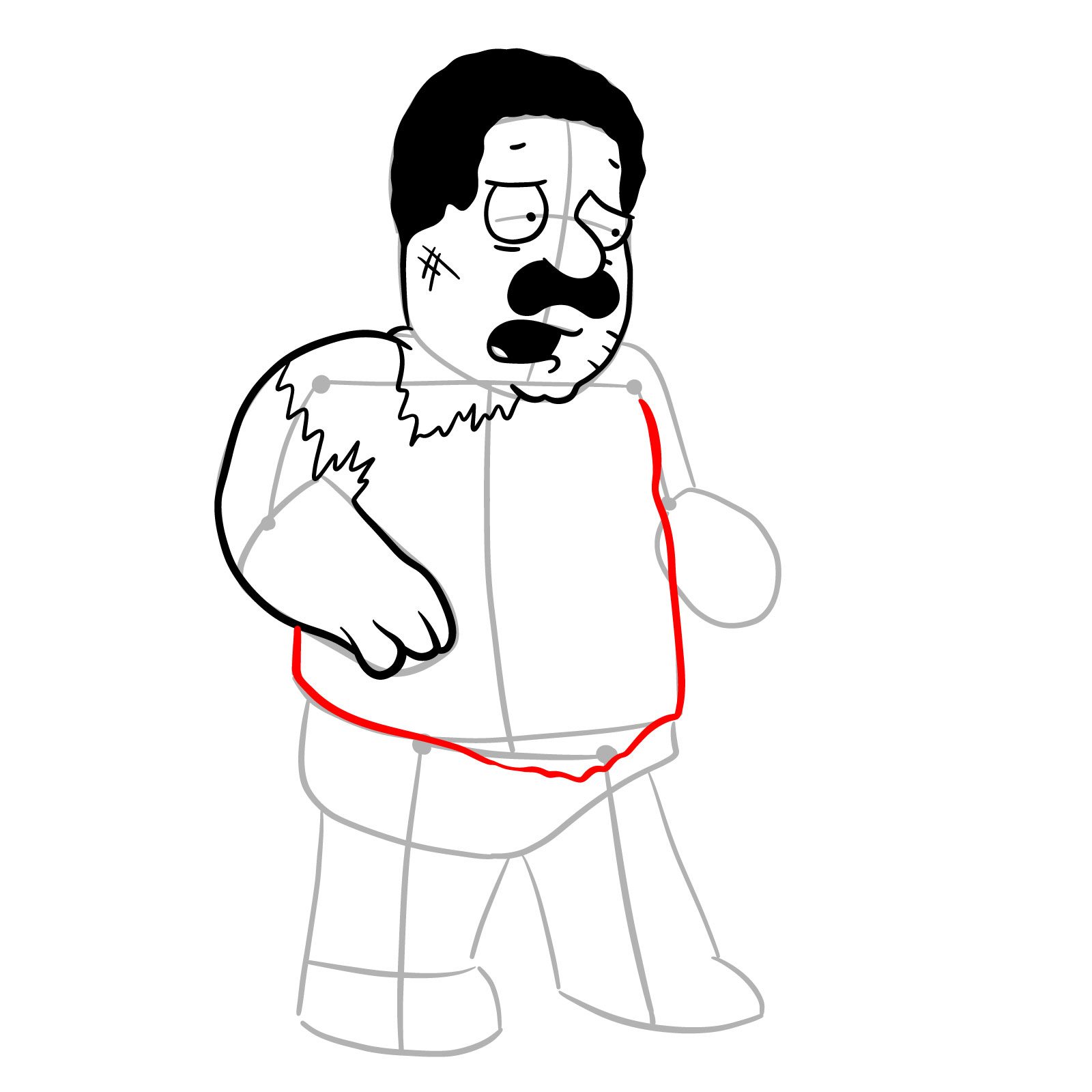 How to draw Cleveland Brown (FNF x Pibby) - step 16
