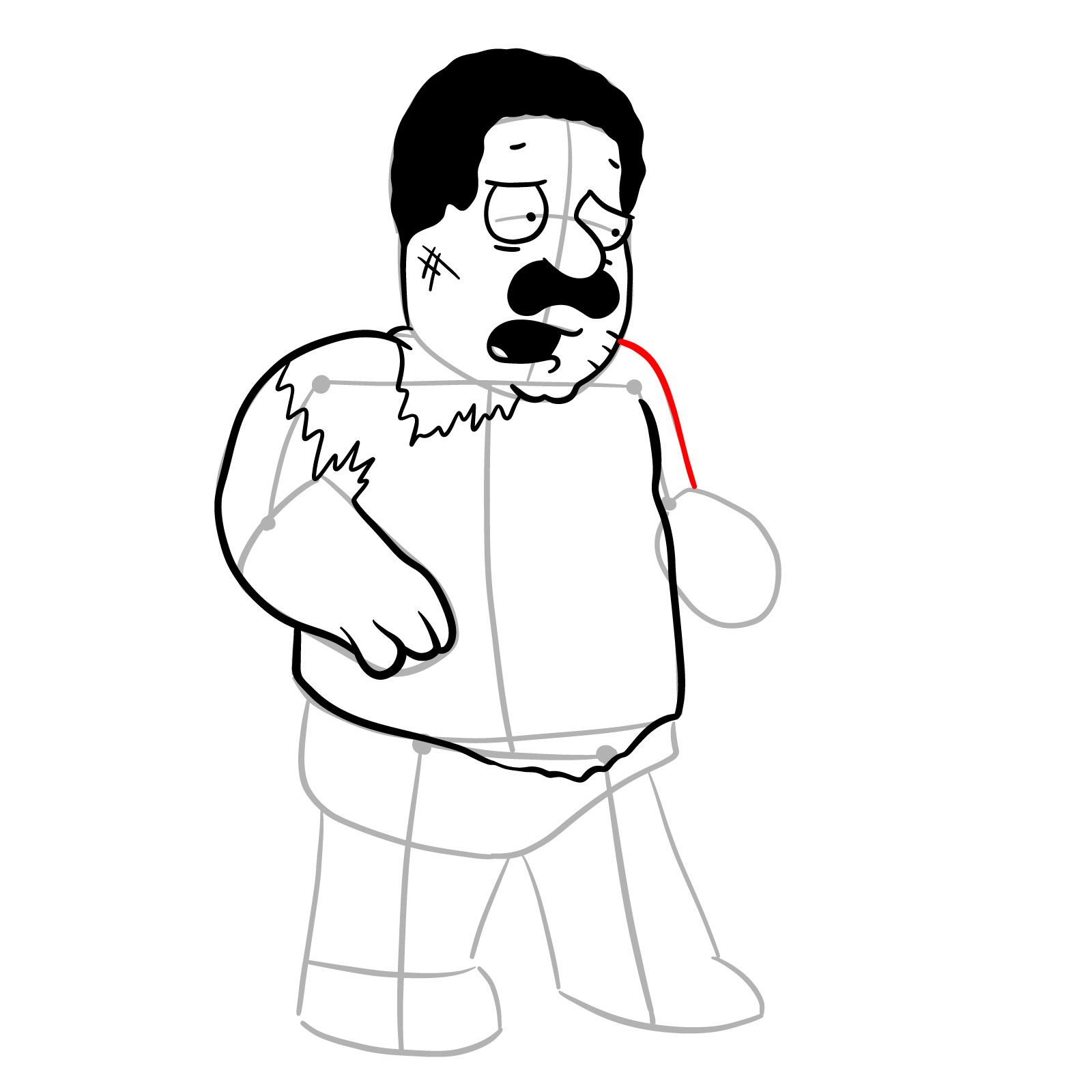 How to draw Cleveland Brown (FNF x Pibby) - step 17