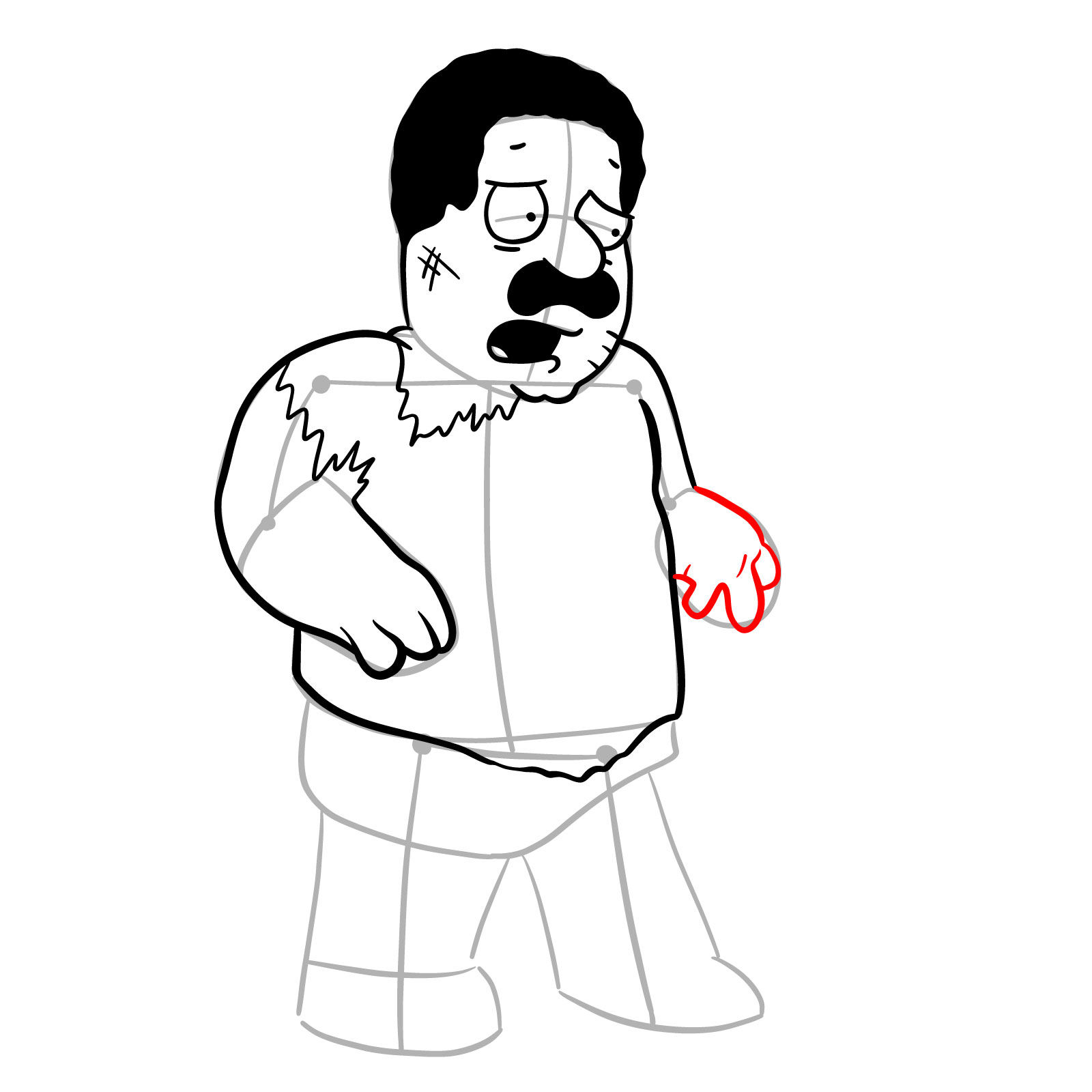 How to draw Cleveland Brown (FNF x Pibby) - step 18