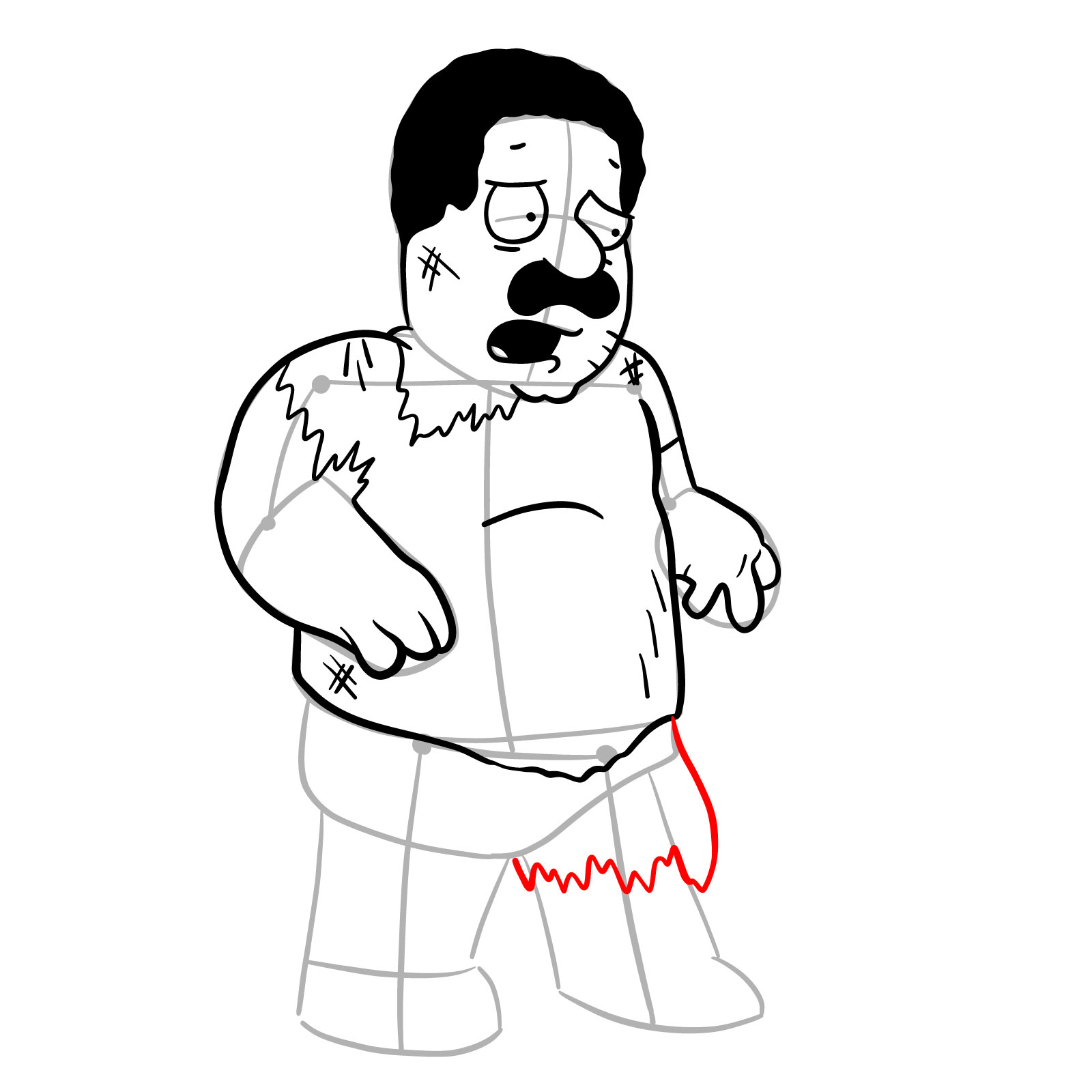 How to draw Cleveland Brown (FNF x Pibby) - step 20