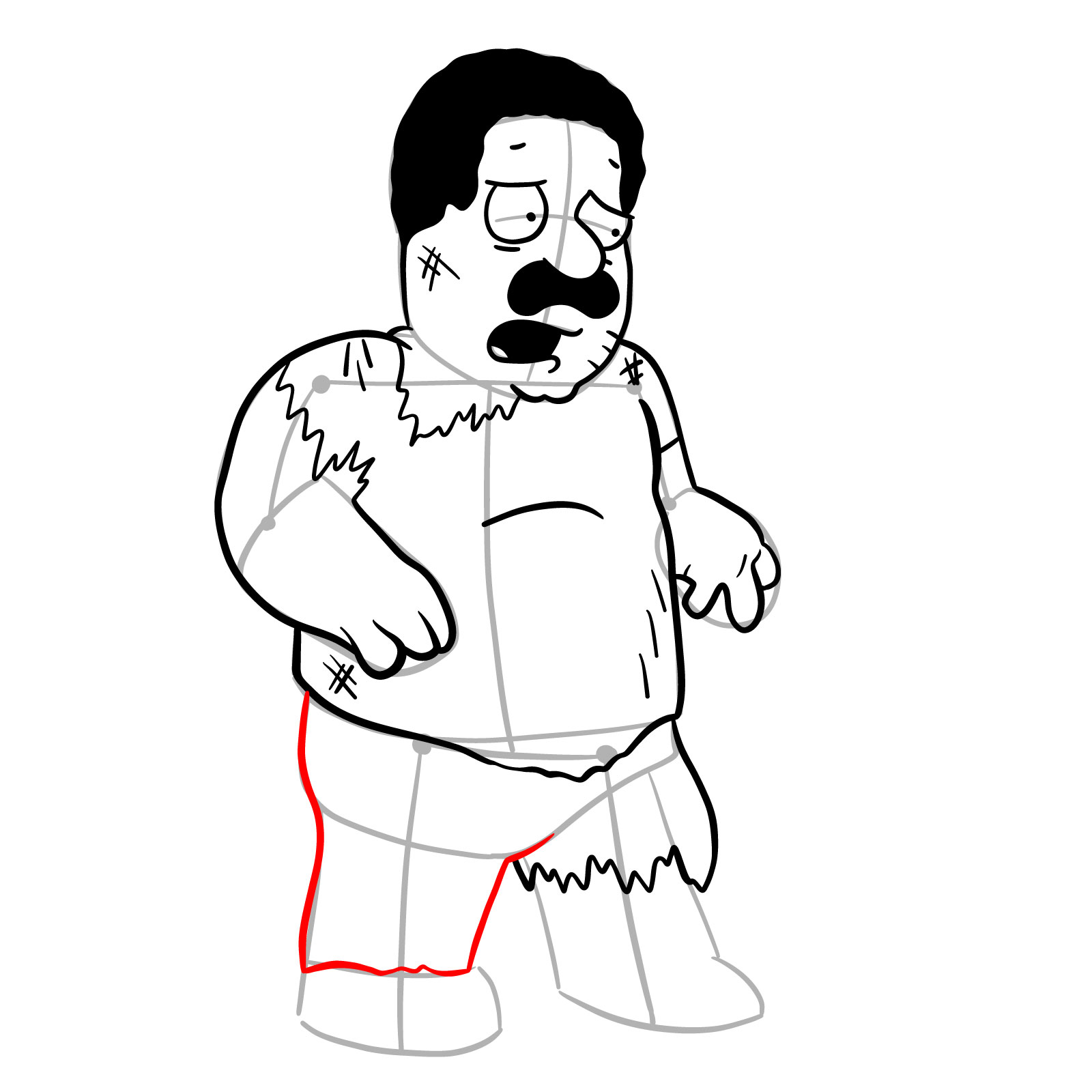 How to draw Cleveland Brown (FNF x Pibby) - step 21