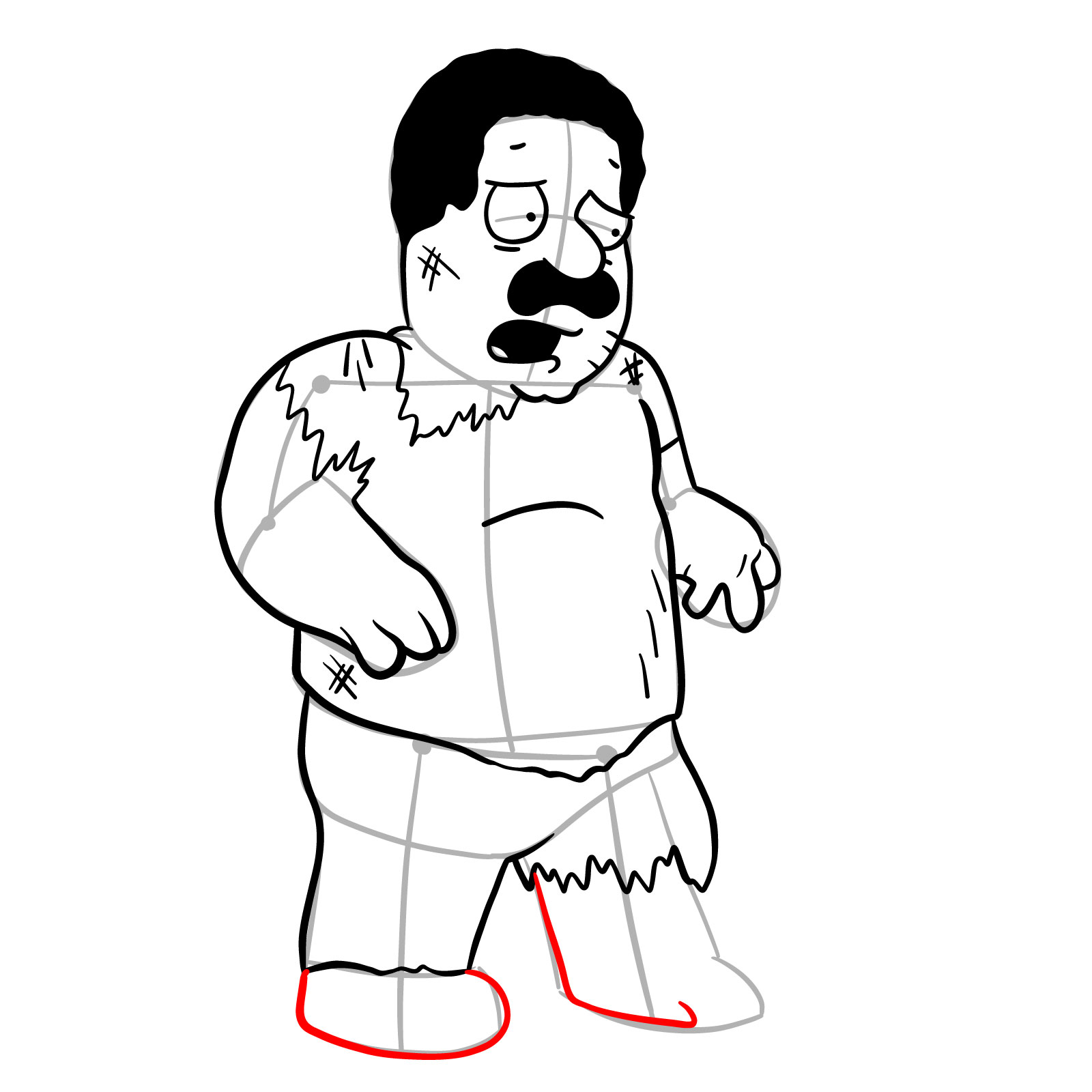 How to draw Cleveland Brown (FNF x Pibby) - step 22