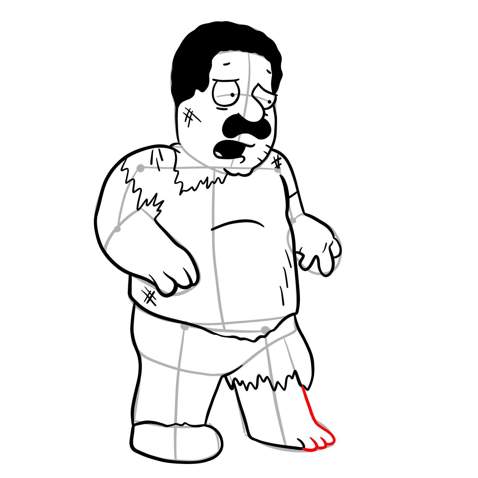 How to draw Cleveland Brown (FNF x Pibby) - step 23