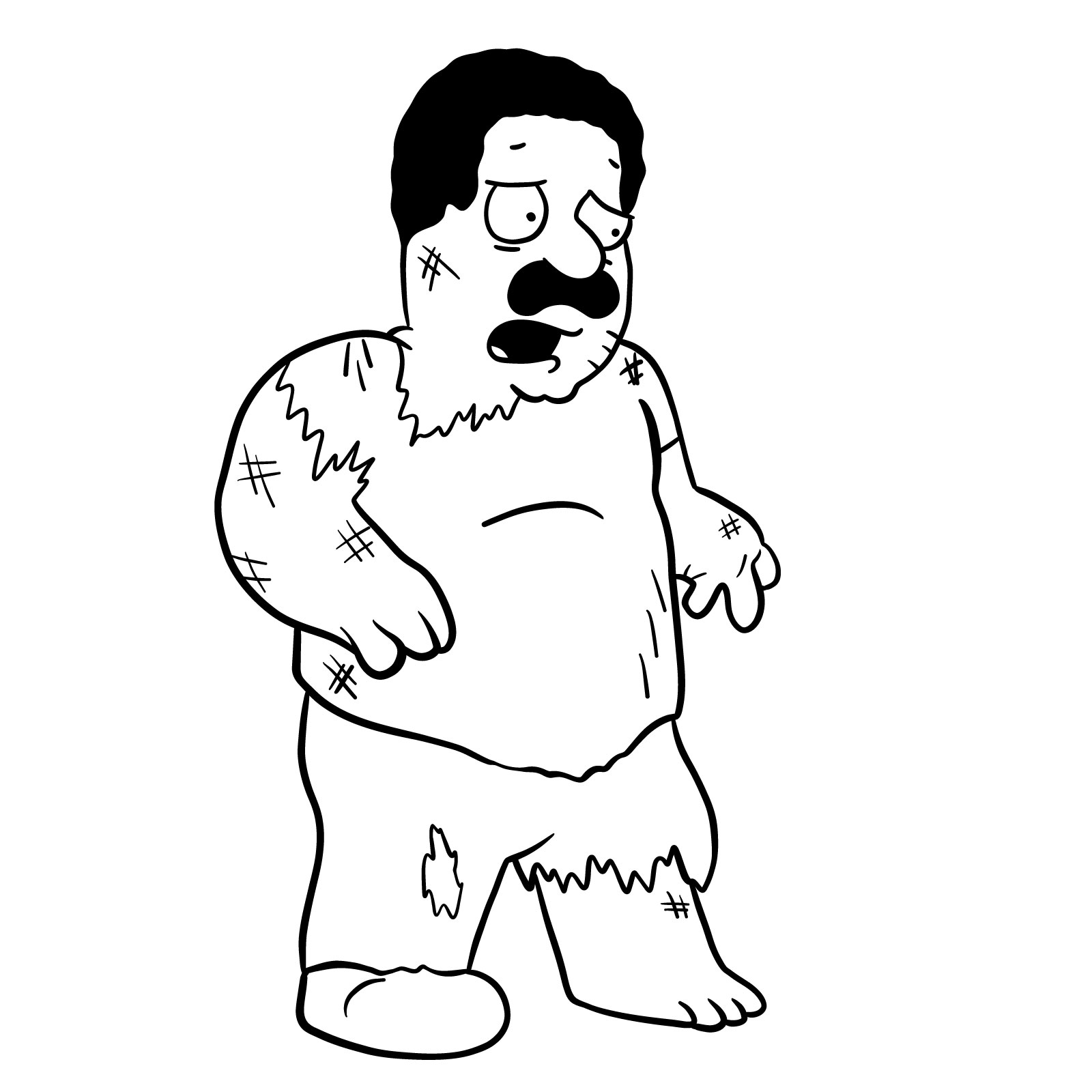 How to draw Cleveland Brown (FNF x Pibby) - final step