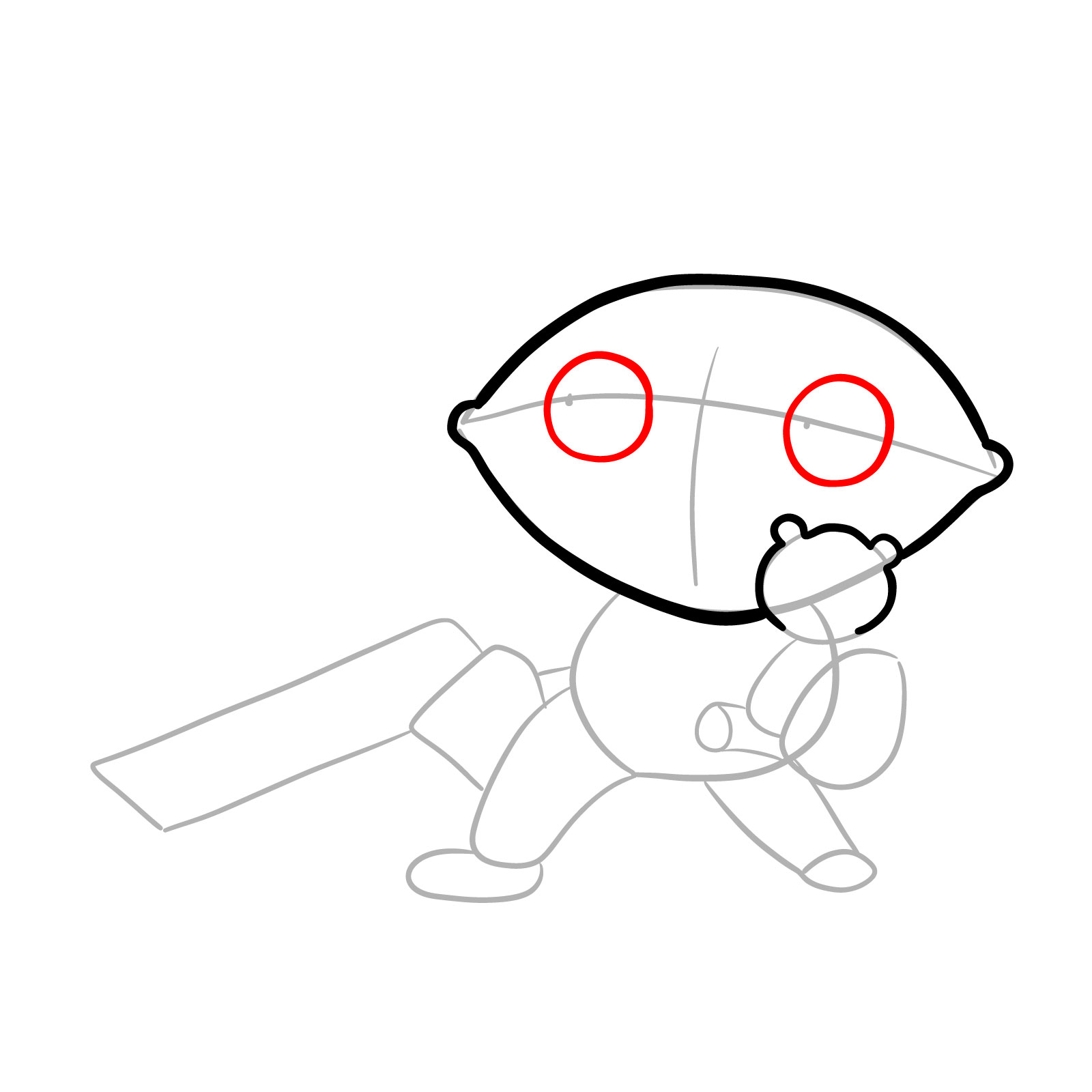 How to draw Stewie Griffin (FNF x Pibby) - step 07