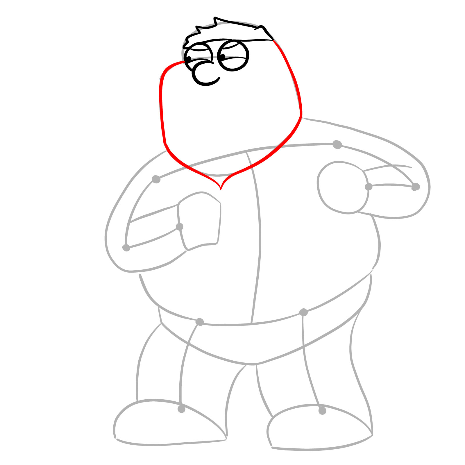 How to draw Peter Griffin (FNF x Pibby) - step 08
