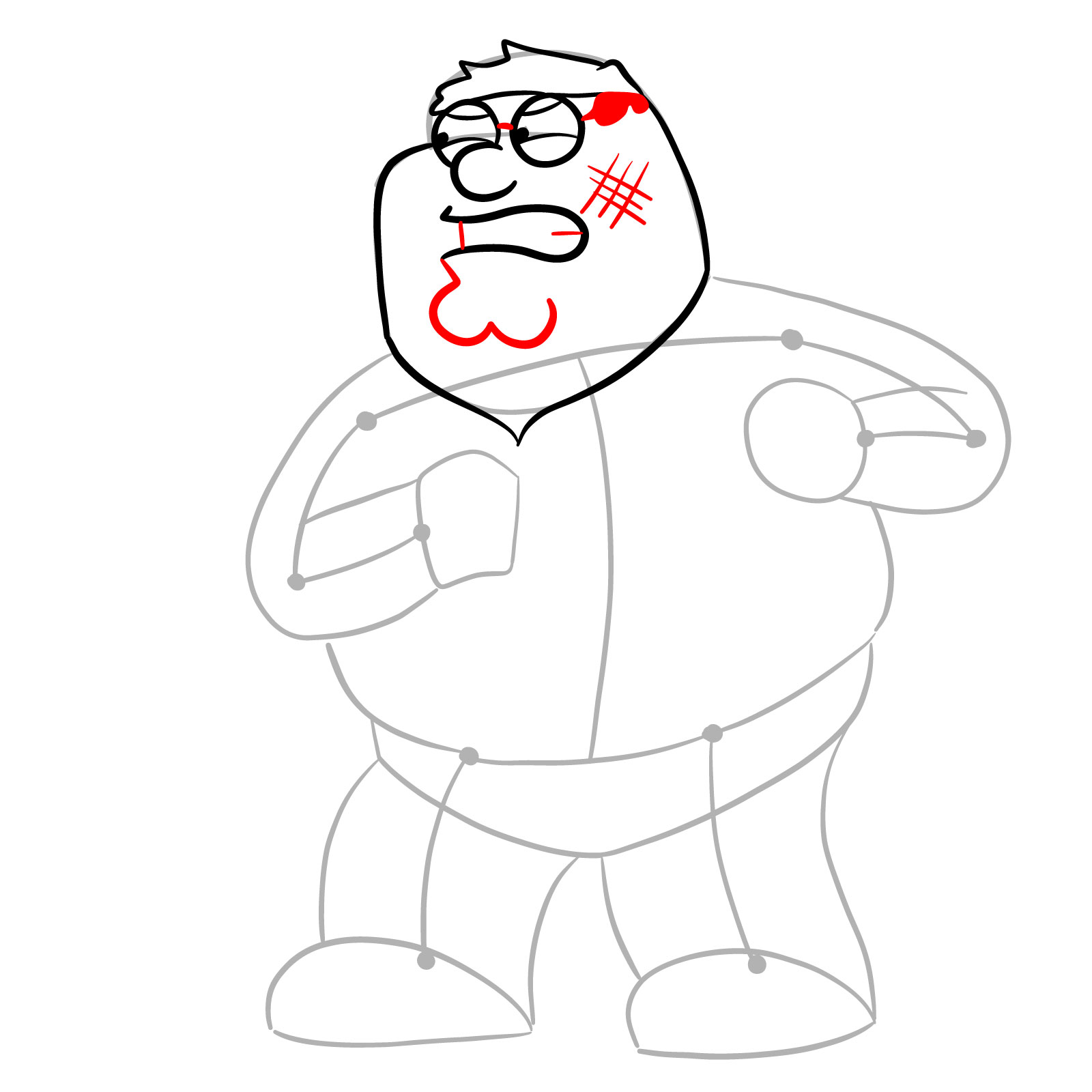 How to draw Peter Griffin (FNF x Pibby) - step 10