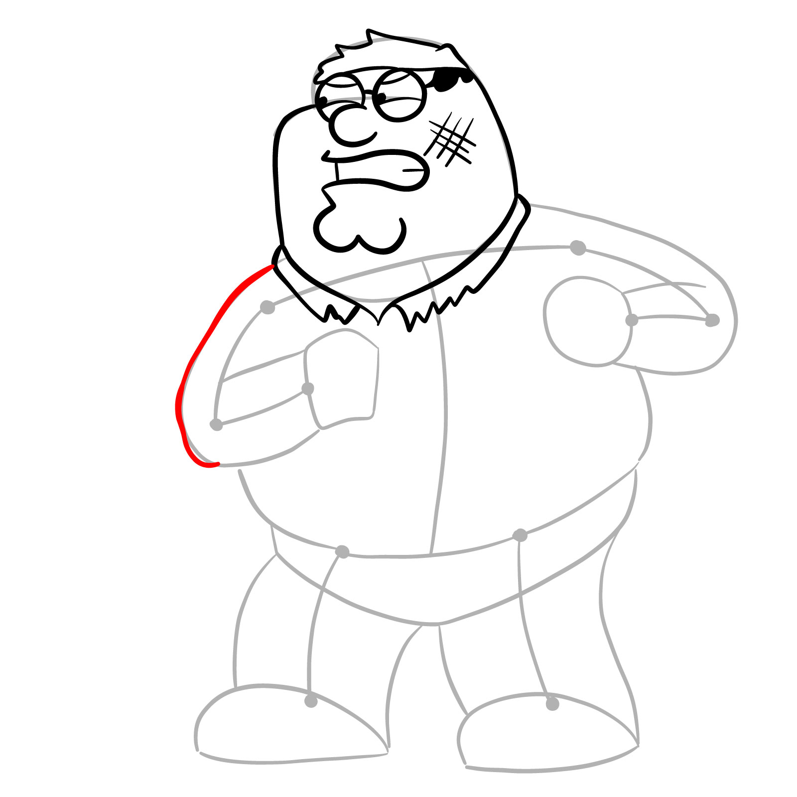 How to draw Peter Griffin (FNF x Pibby) - step 12