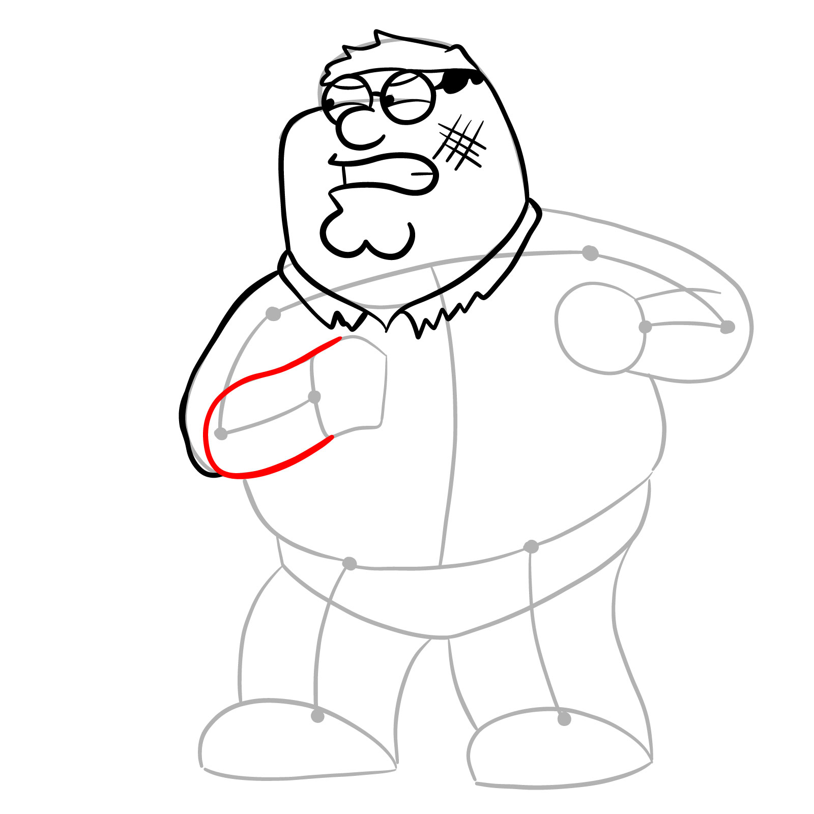 How to draw Peter Griffin (FNF x Pibby) - step 13