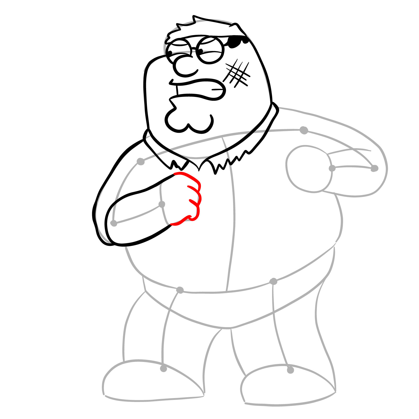 How to draw Peter Griffin (FNF x Pibby) - step 14