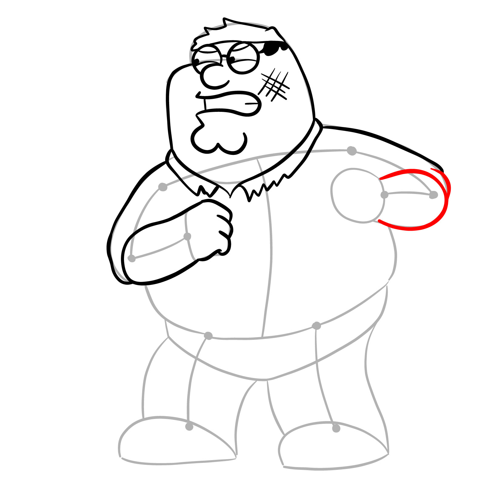 How to draw Peter Griffin (FNF x Pibby) - step 16