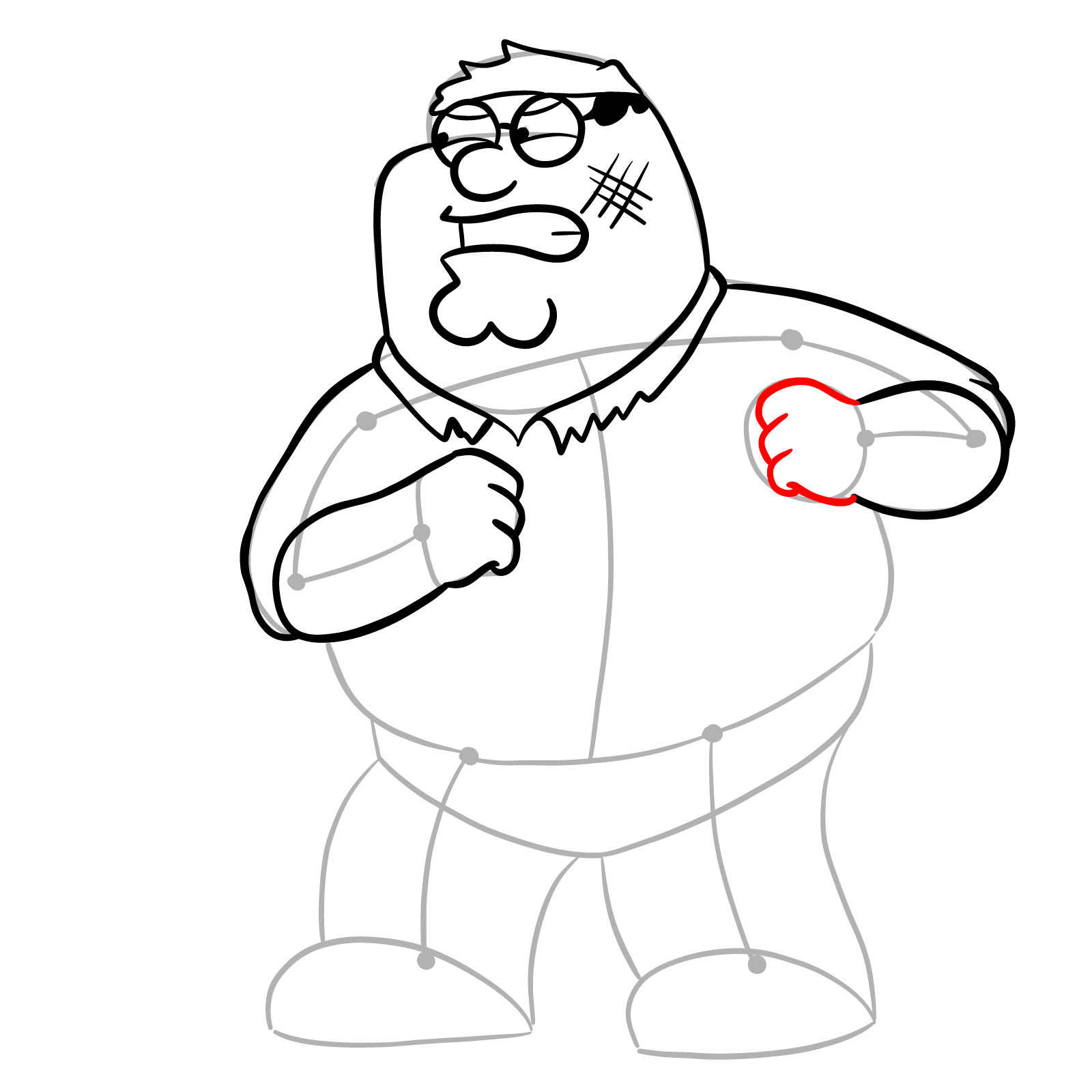 How to draw Peter Griffin (FNF x Pibby) - step 17