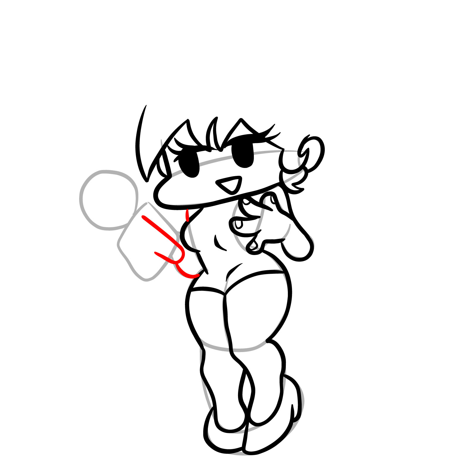 How to draw Playable GF from FNF - step 20