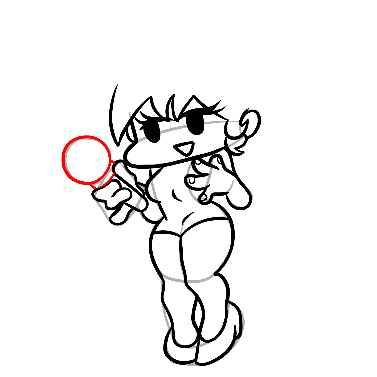 How to draw Playable GF from FNF - step 23