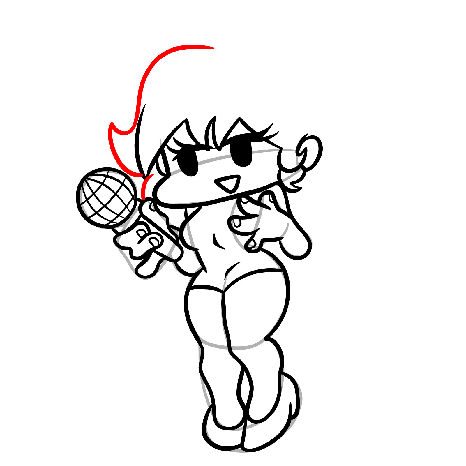 How to draw Playable GF from FNF - step 26