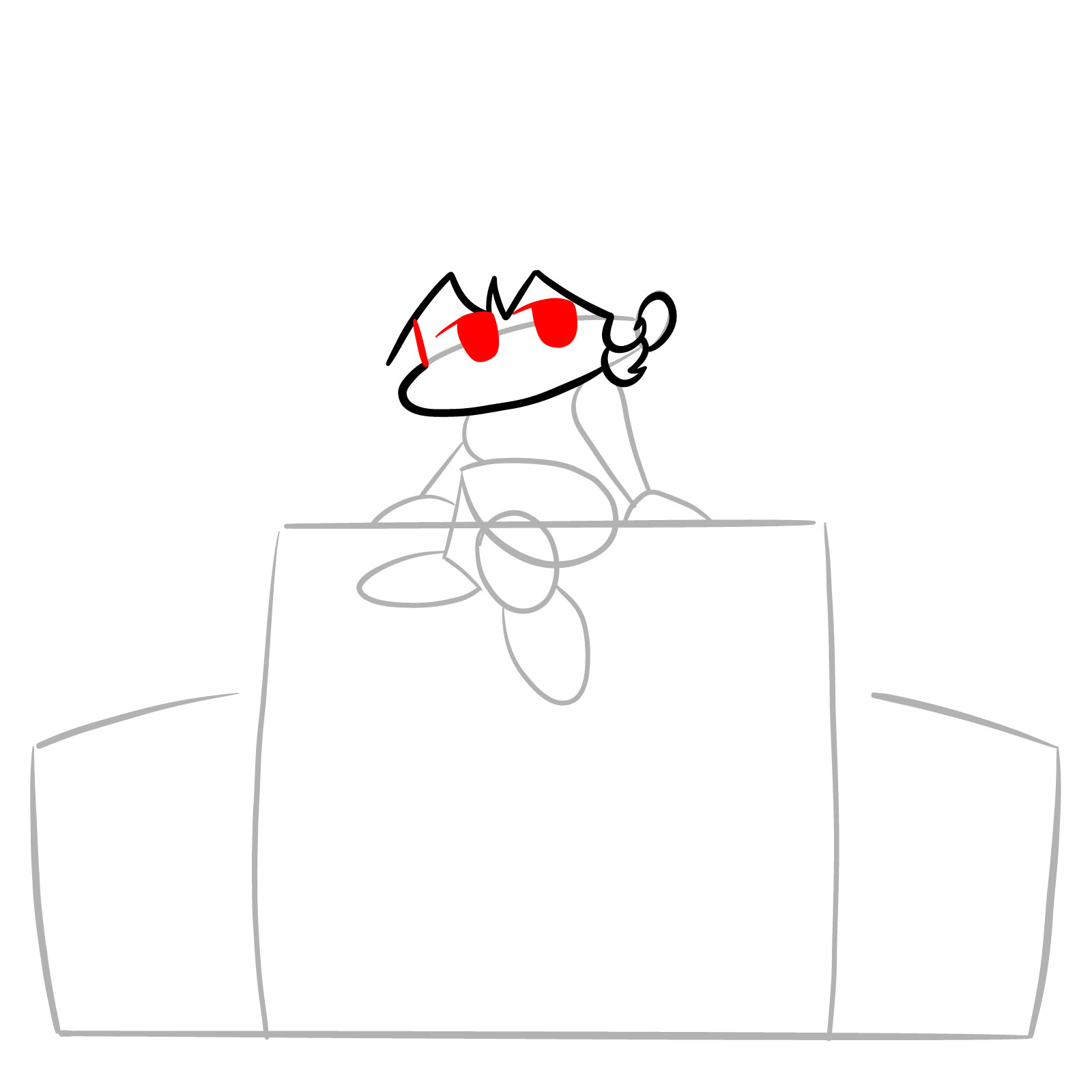 How to draw Santa GF on Speakers - step 07