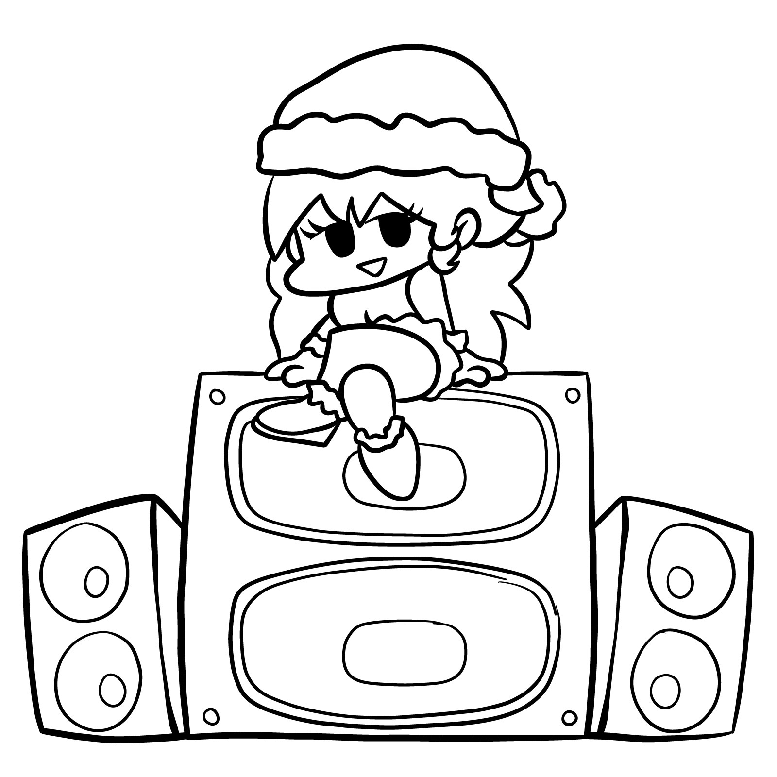 How to draw Santa GF on Speakers - final step