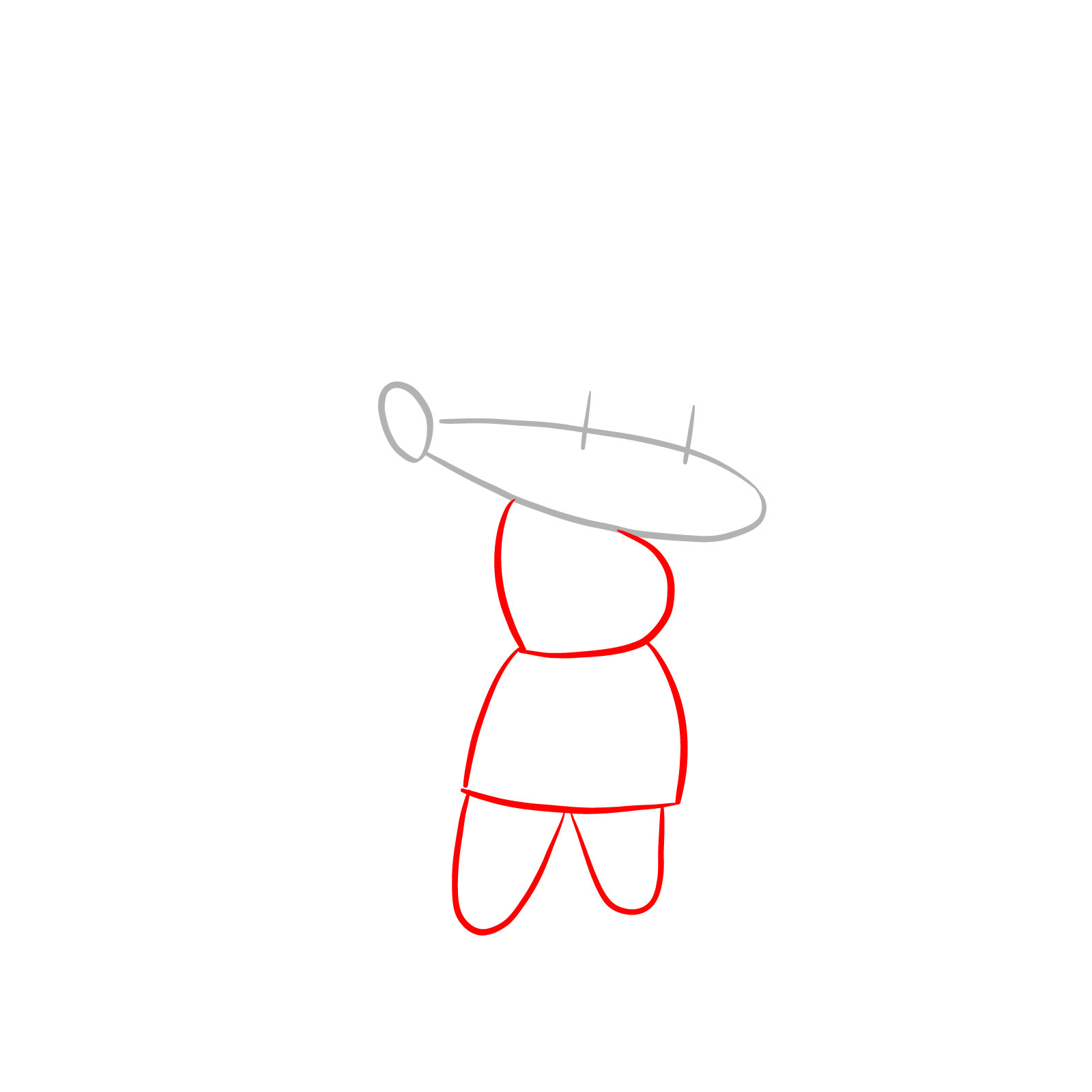 How to draw standing Santa GF - step 02