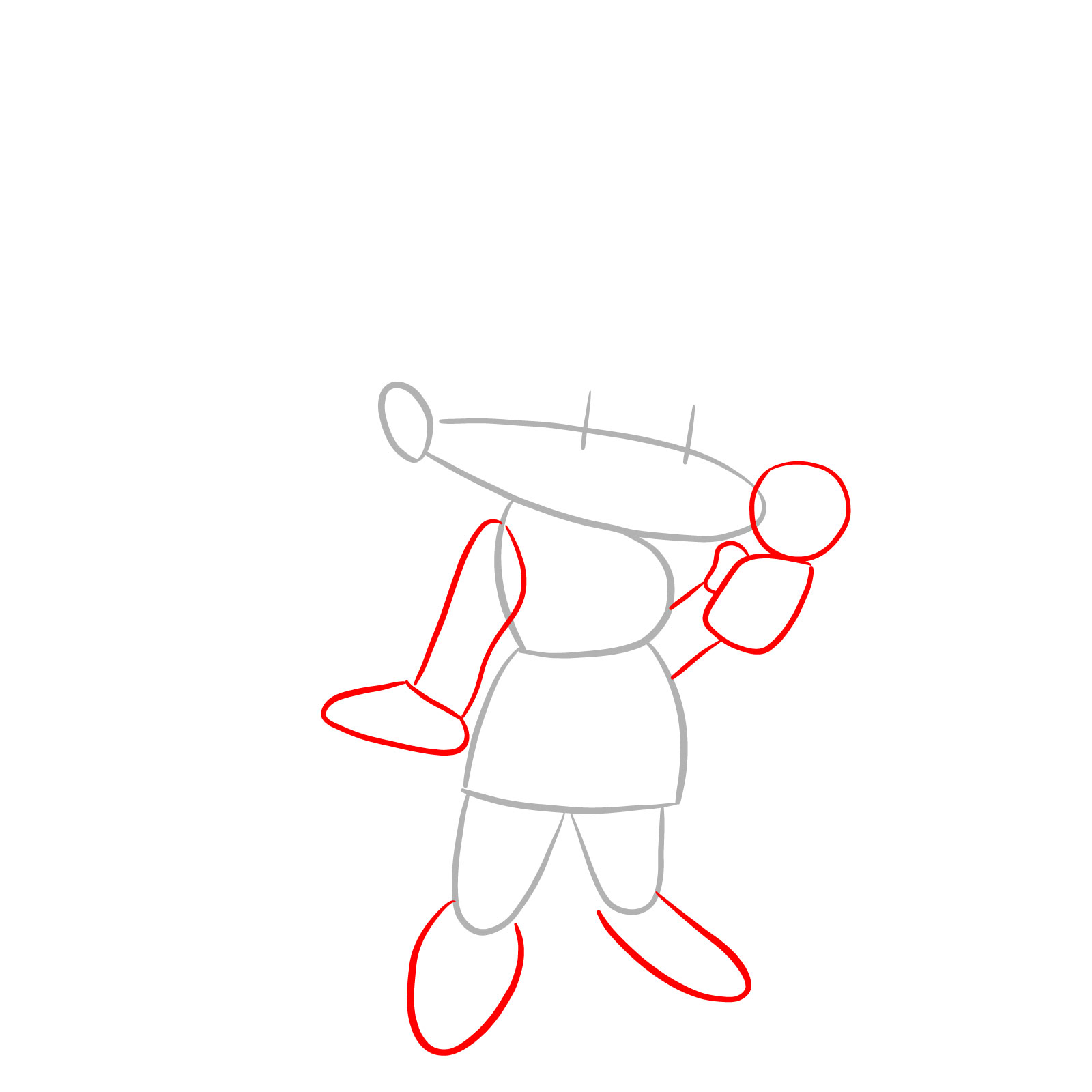 How to draw standing Santa GF - step 03