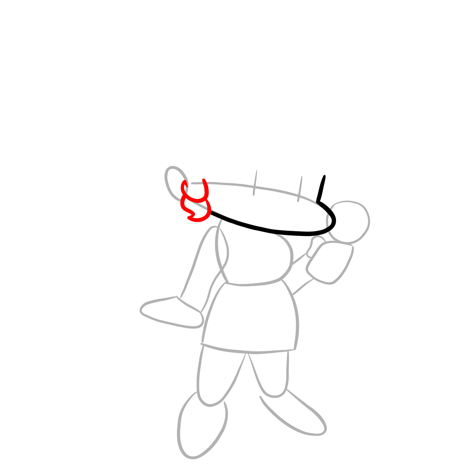How to draw standing Santa GF - step 05
