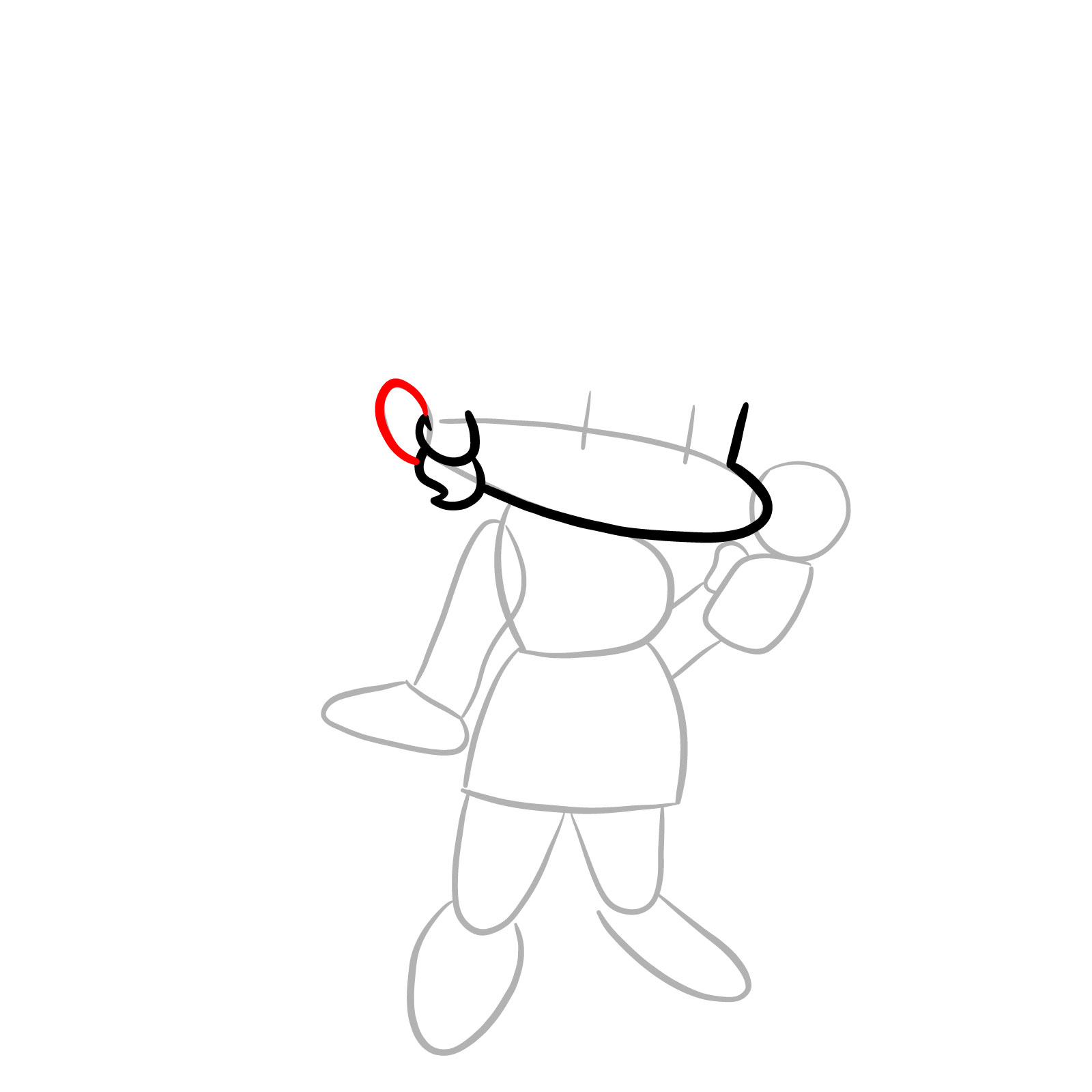 How to draw standing Santa GF - step 06