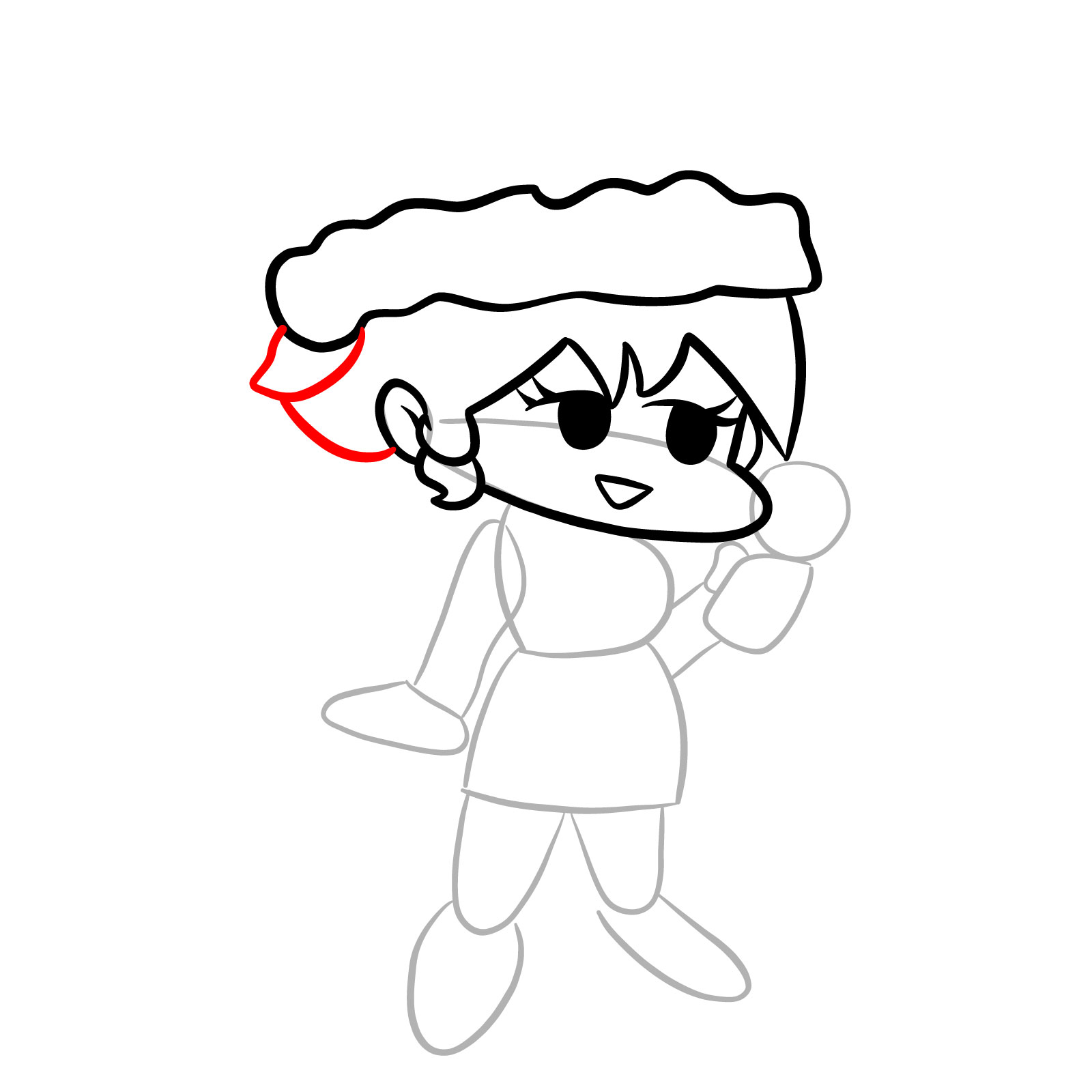 How to draw standing Santa GF - step 11