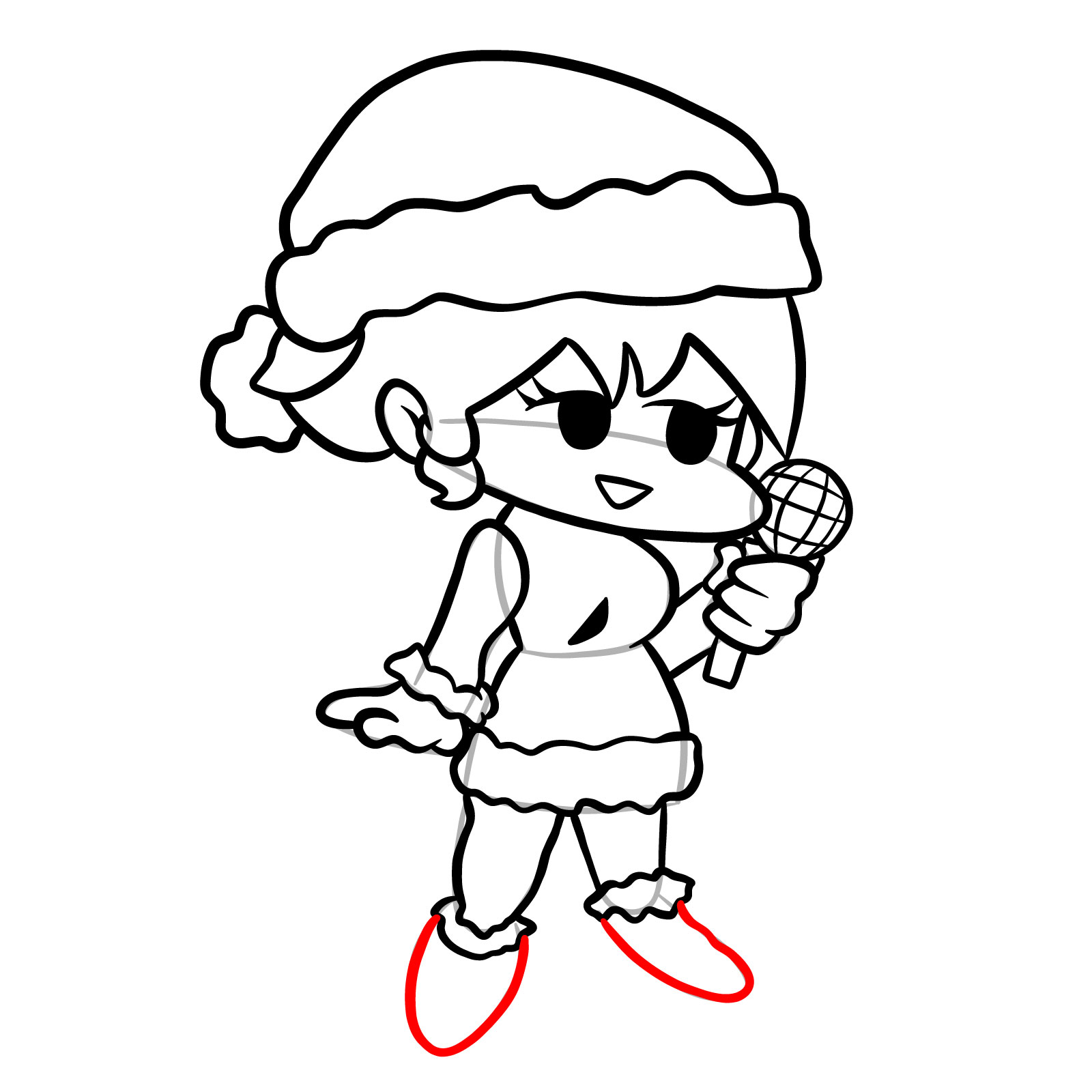 How to draw standing Santa GF - step 25